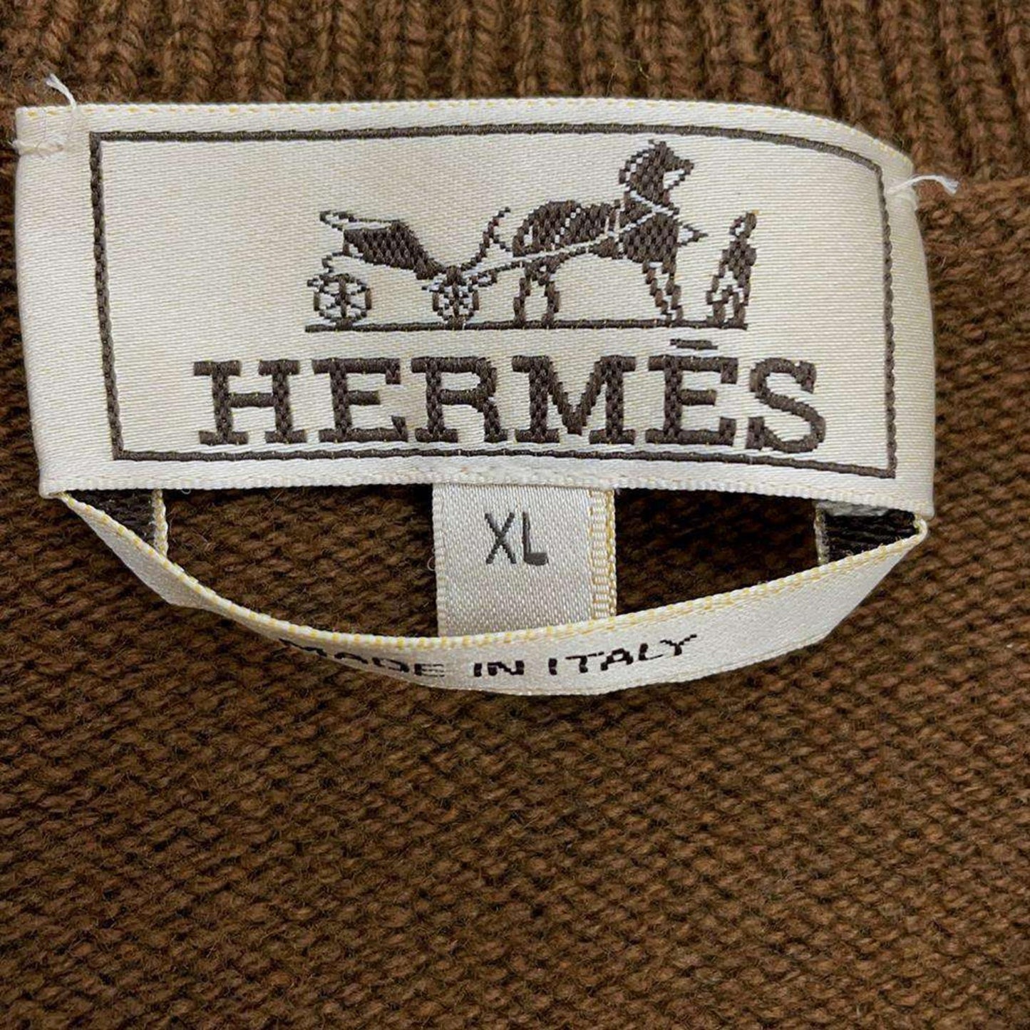 HERMES Knit Wool Navy Camel Sweater Preloved