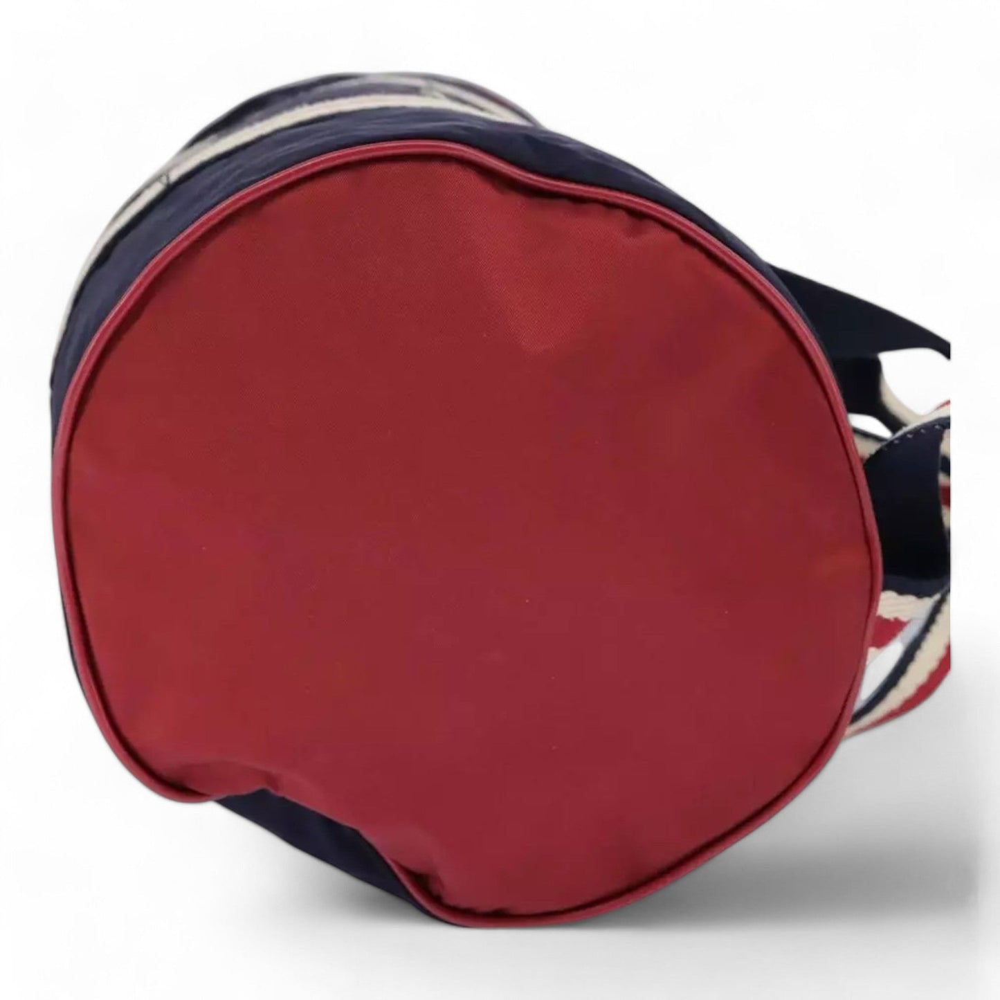 Gucci Sherry Line Hand Bag Nylon 2way Navy Red Shoulder Strap Handle Drop Vintage Unisex Made in Italy
