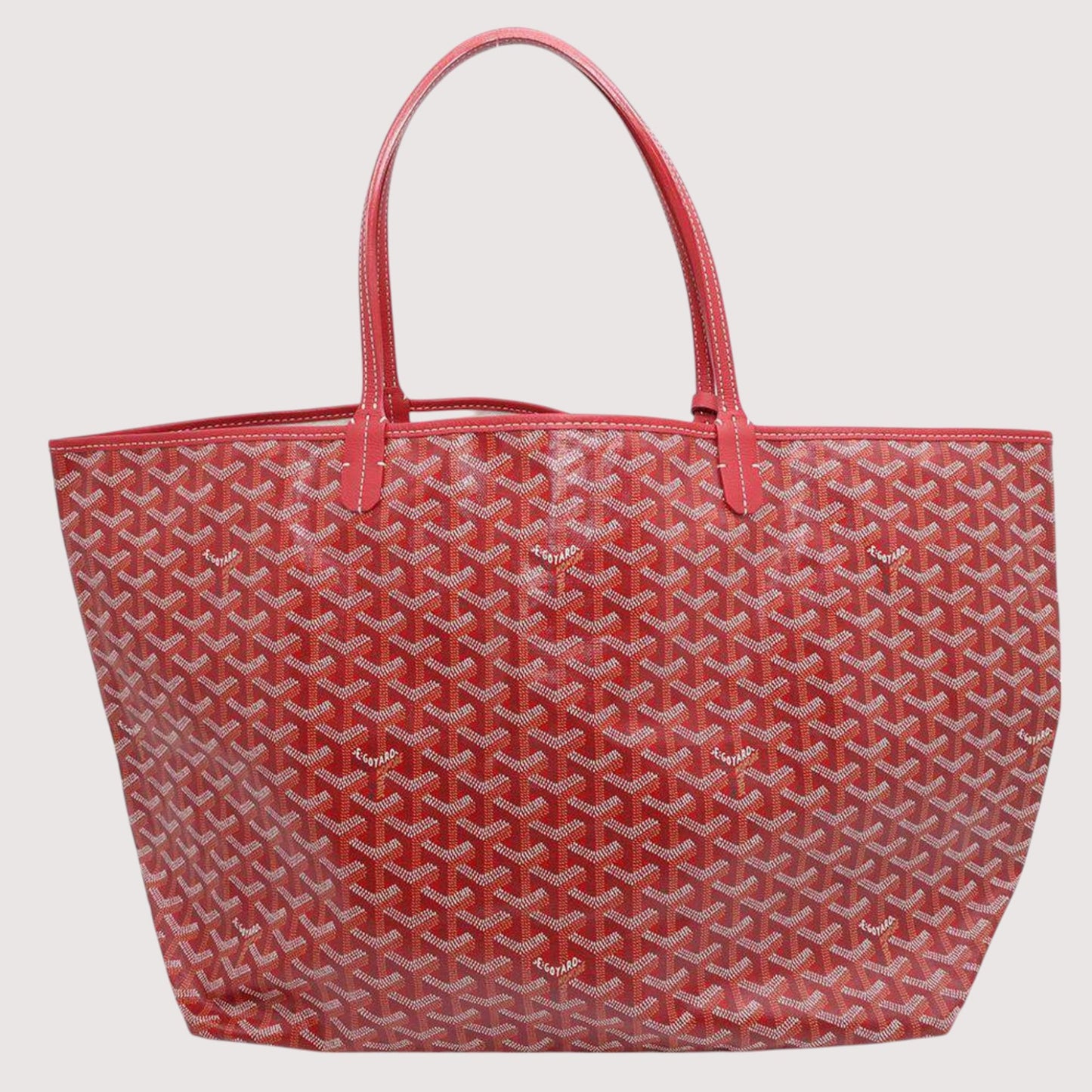 Goyard Saint Louis PVC Leather Red Tote Preloved