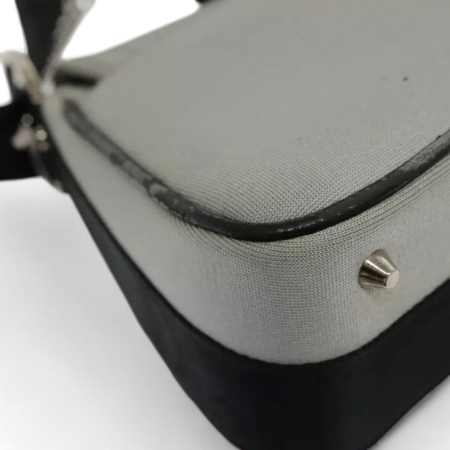Christian Dior Hardcore Shoulder Bag Canvas Silver Womens Handbag
