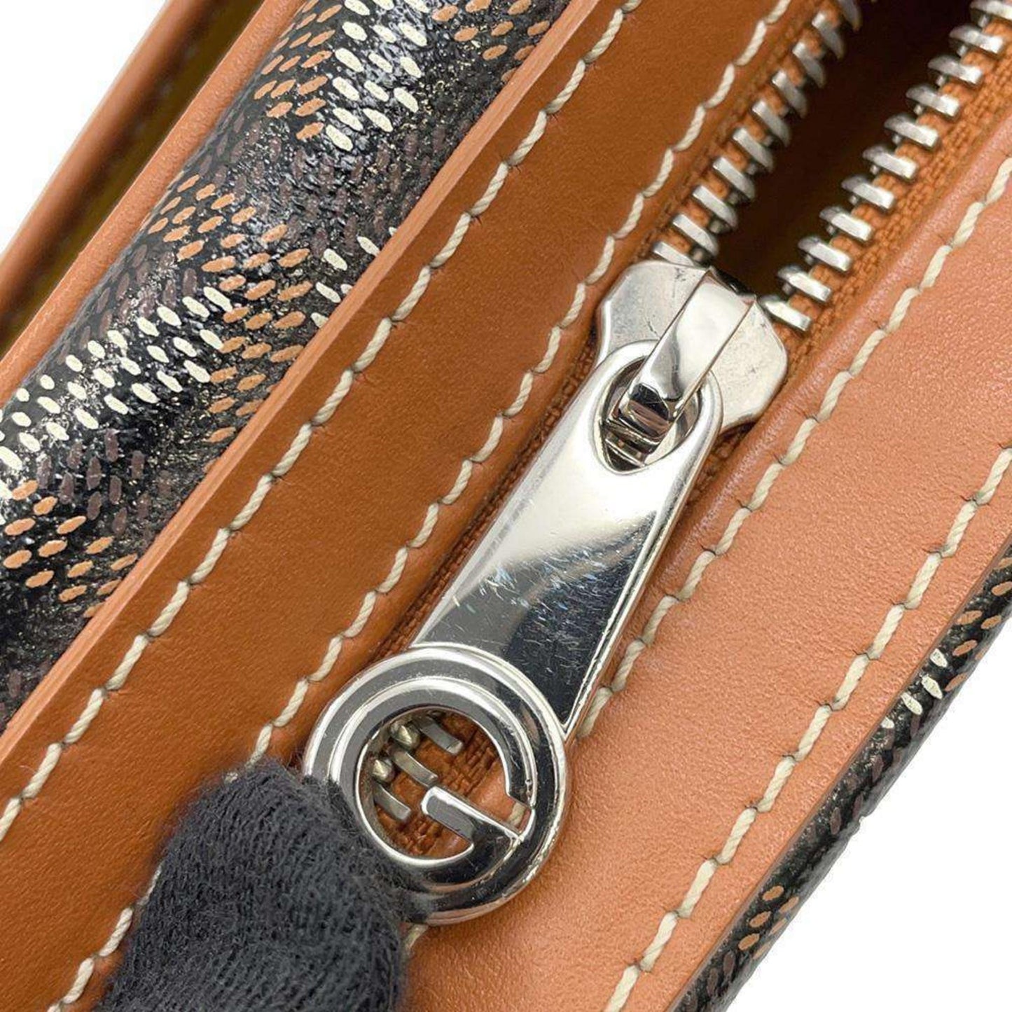 GOYARD CupVert PVC Leather Brown Black Wallet Preloved