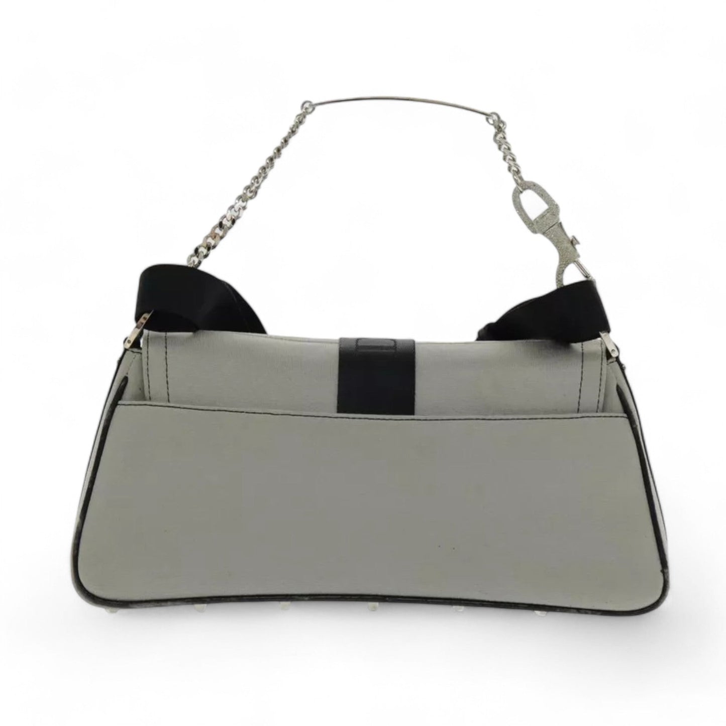 Christian Dior Hardcore Shoulder Bag Canvas Silver Womens Handbag