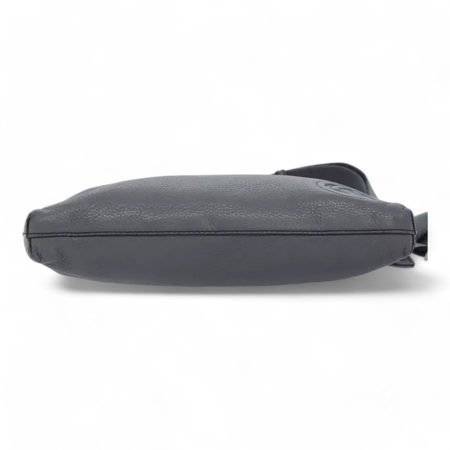 Gucci Interlocking Soho Shoulder Bag Leather Gray Silver