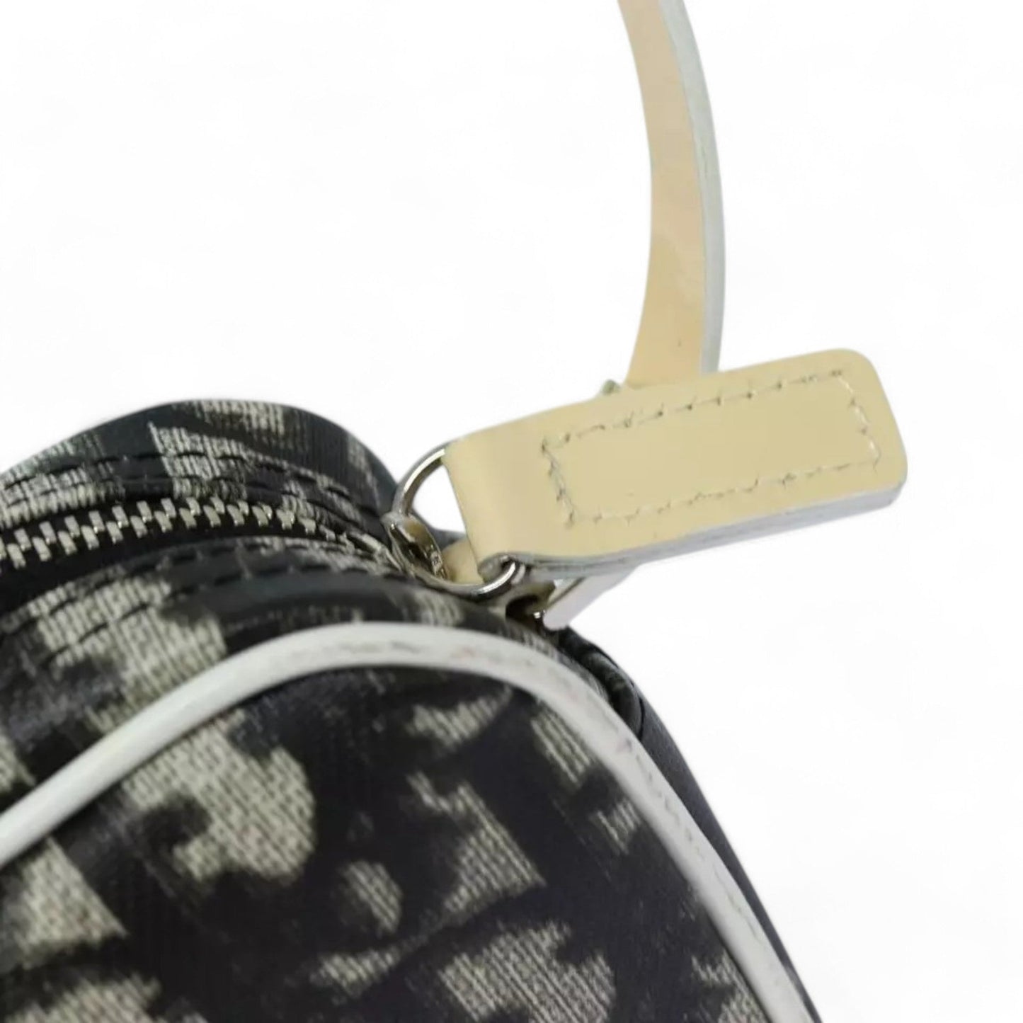 Christian Dior Vintage Trotter Canvas Black Beige Women's Handbag