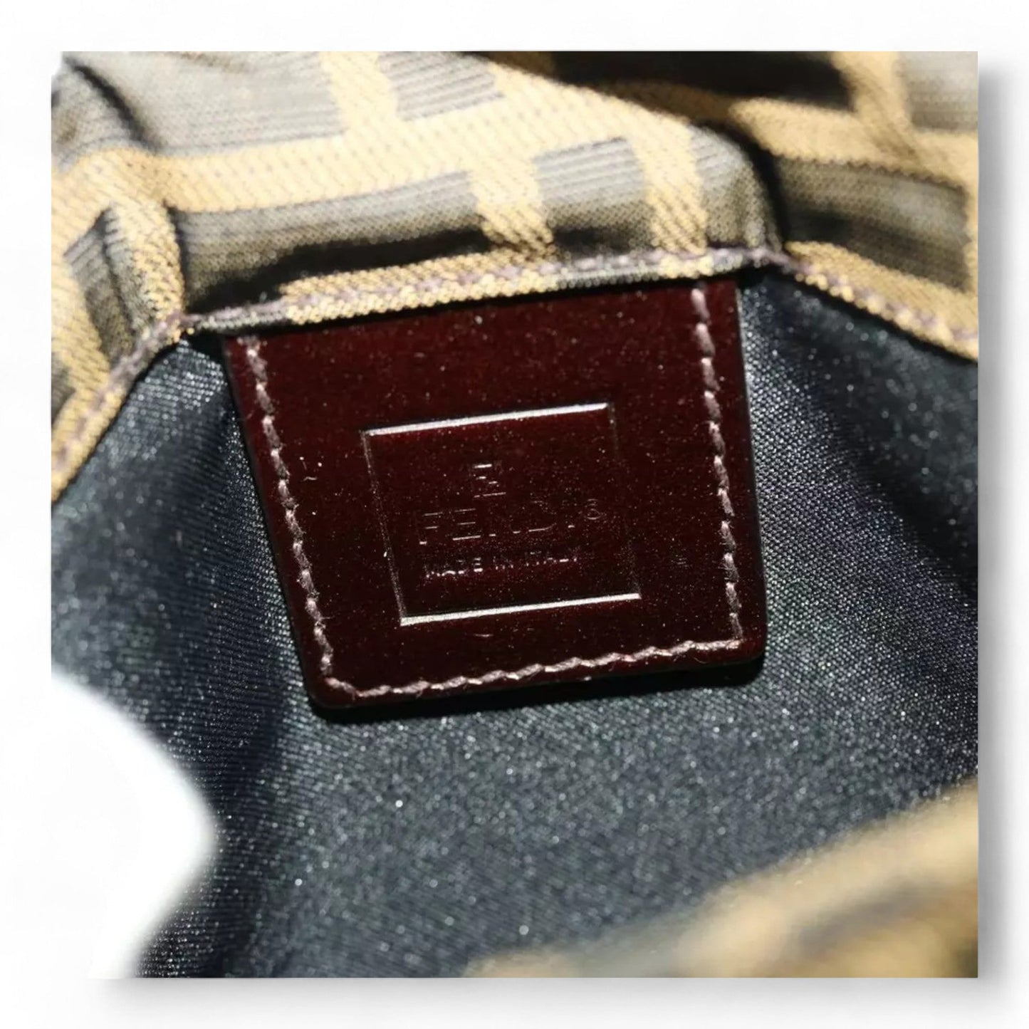 Fendi Zucca Canvas Shoulder Crossbody Bag Black Brown
