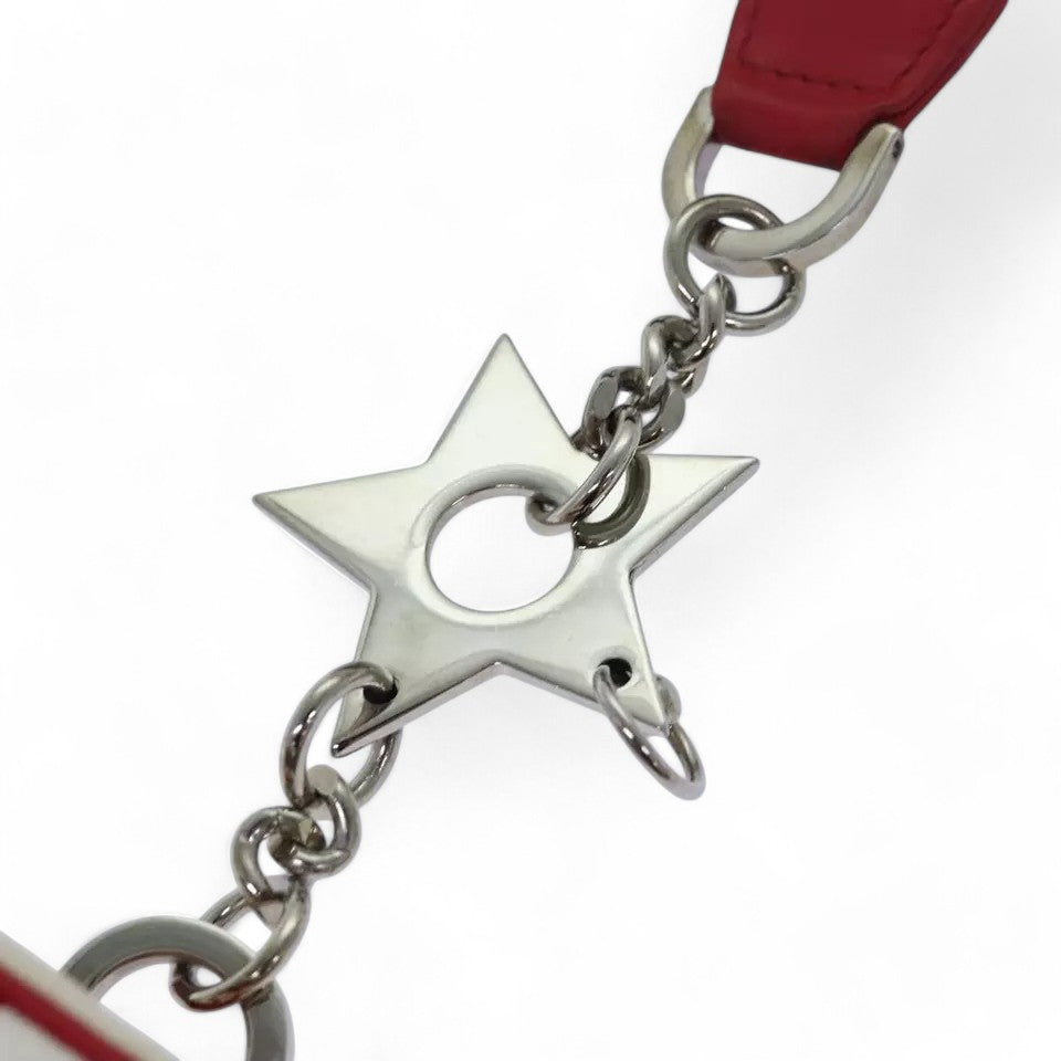 Christian Dior Hardcore Pouch Canvas White Shoulder Bag with Star Charm