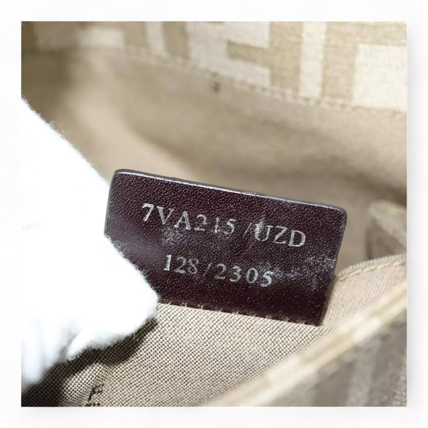 Fendi Zucca Canvas Shoulder Bag Beige Unisex Handbag