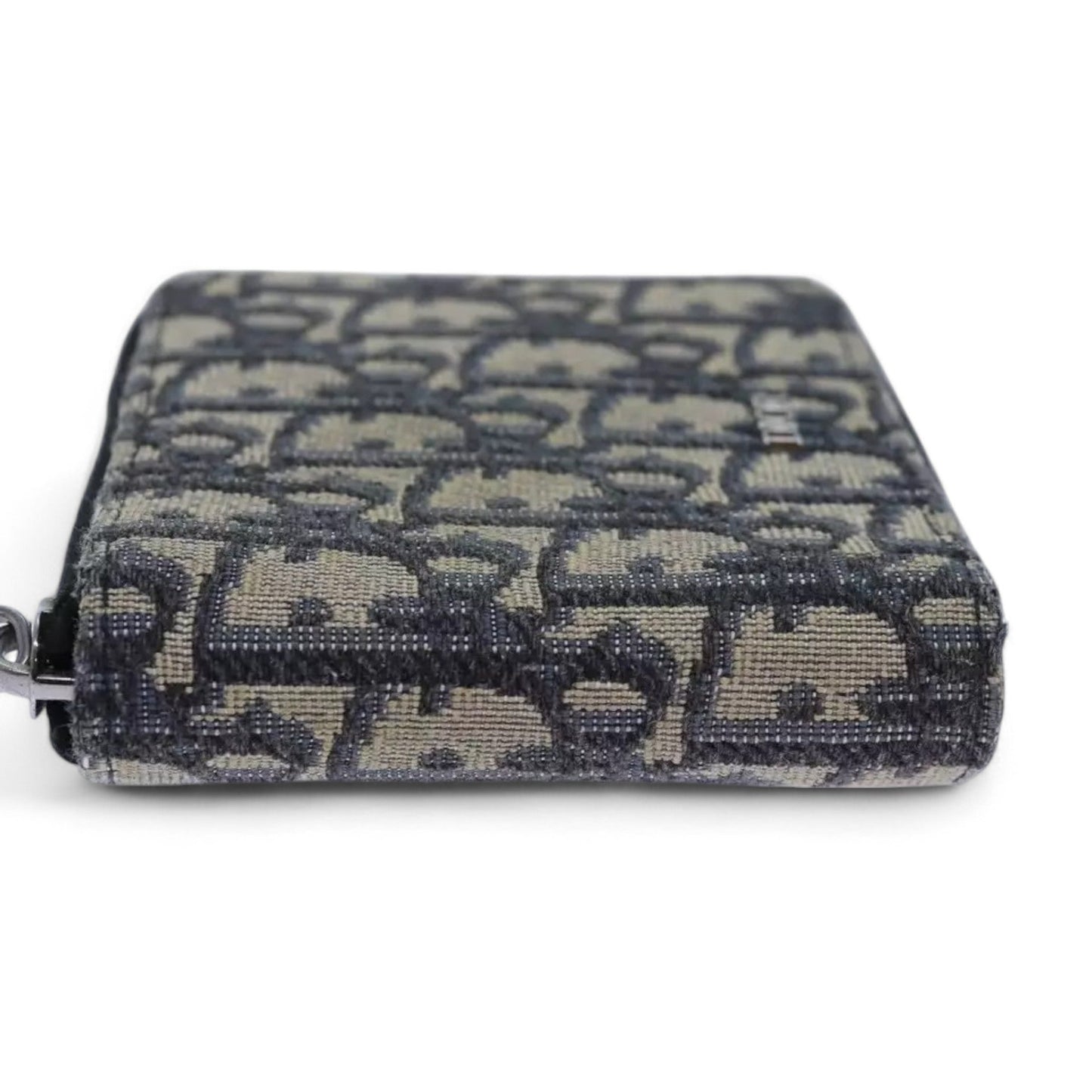 Christian Dior Trotter Canvas Zip Wallet Navy Silver Men's Vintage Wallet