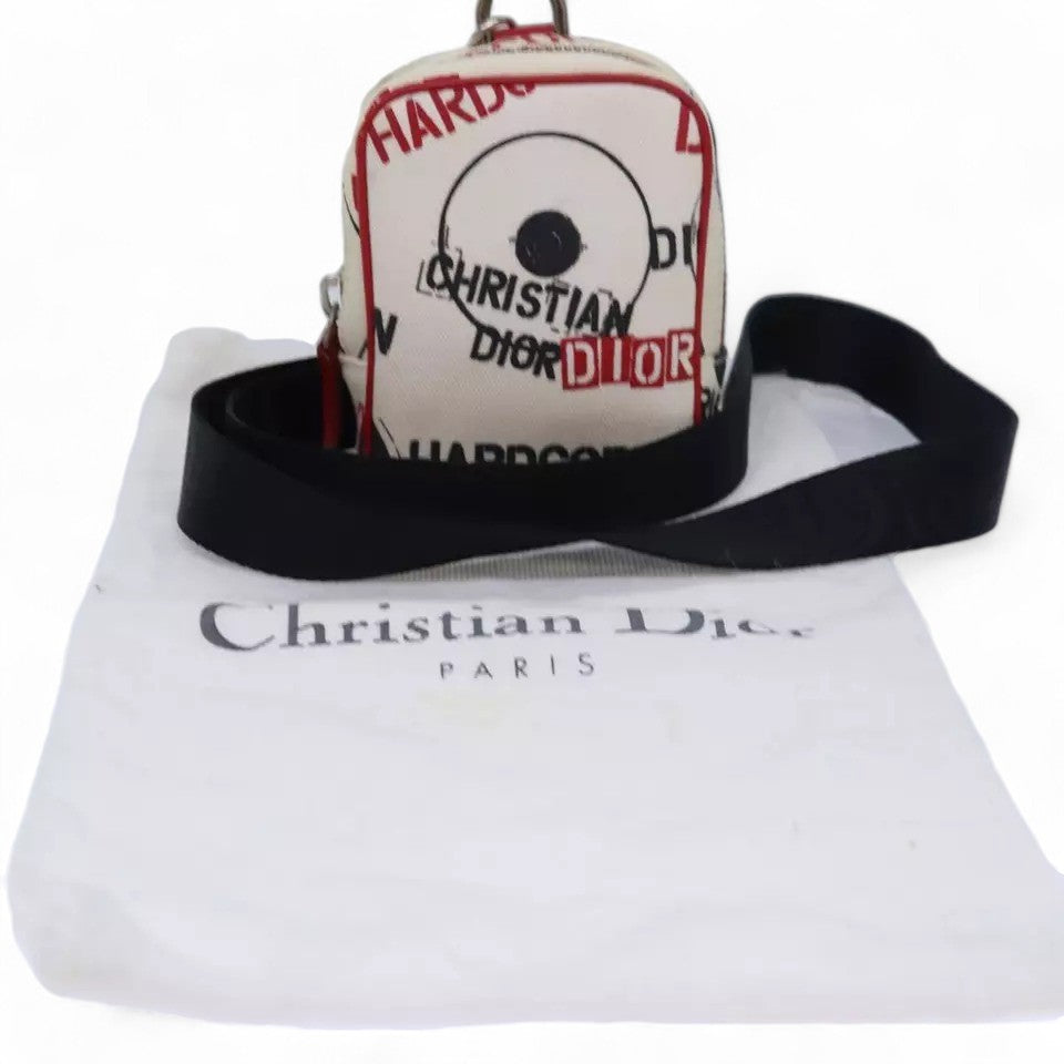 Christian Dior Hardcore Pouch Canvas White Shoulder Bag with Star Charm