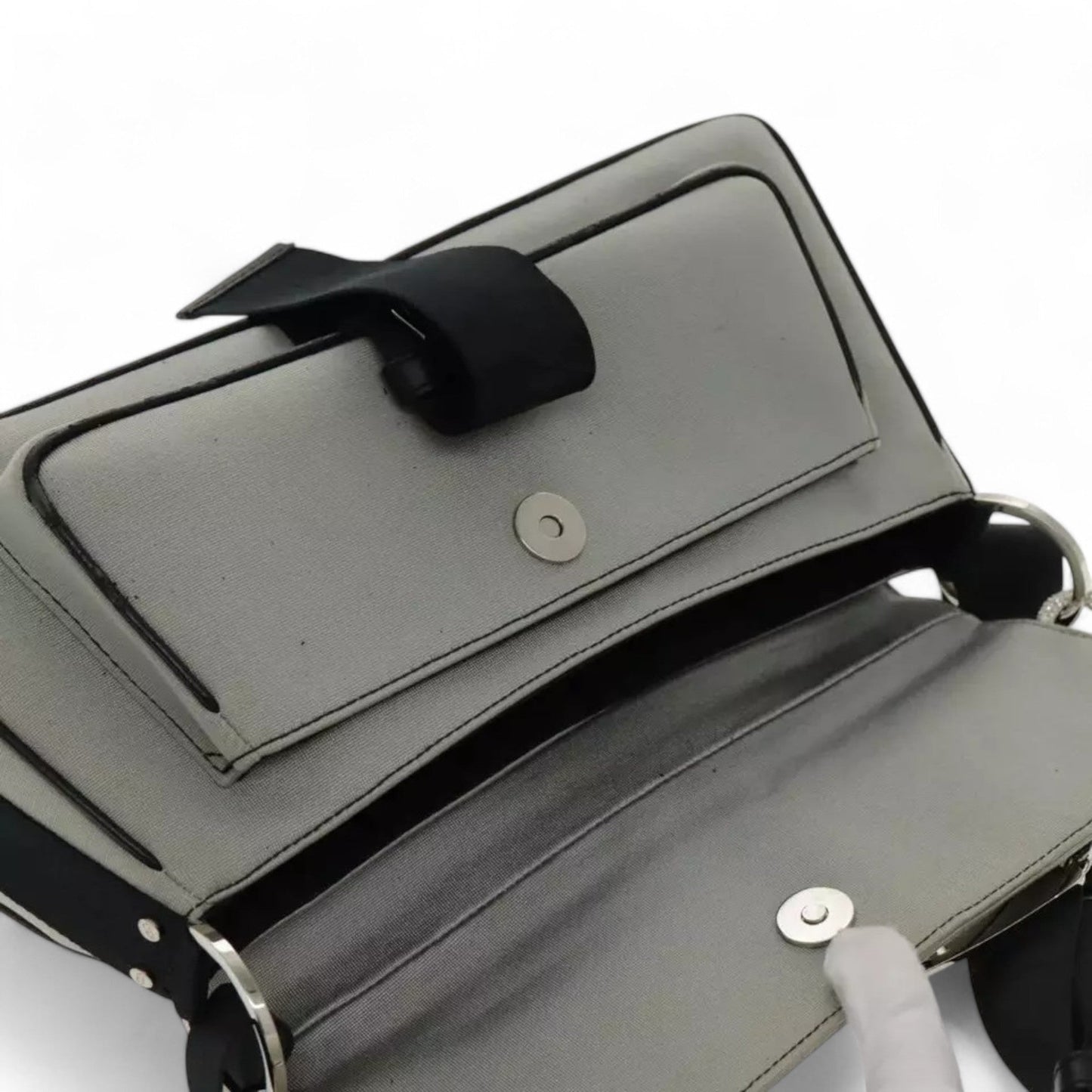 Christian Dior Hardcore Shoulder Bag Canvas Silver Womens Handbag