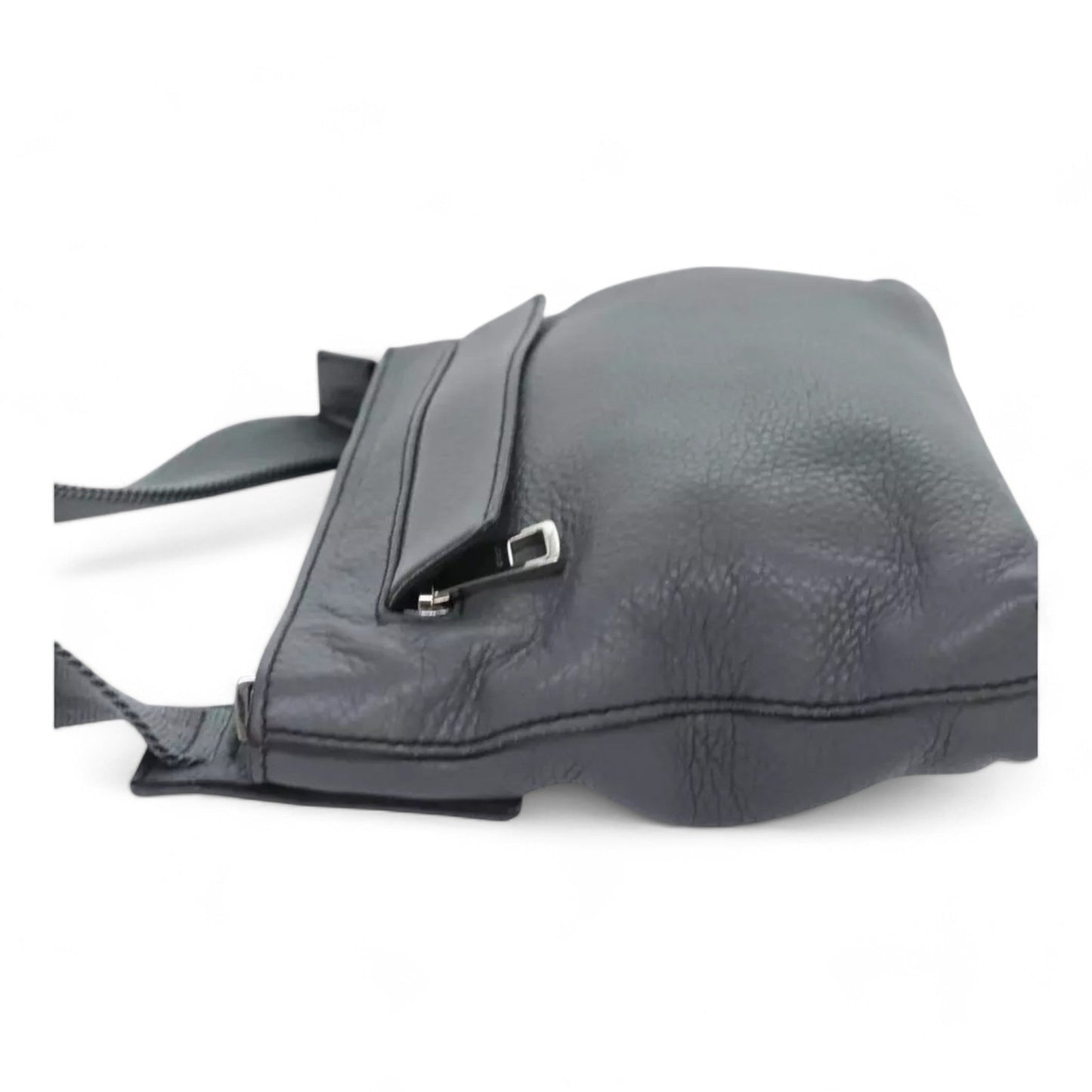 Gucci Interlocking Soho Shoulder Bag Leather Gray Silver