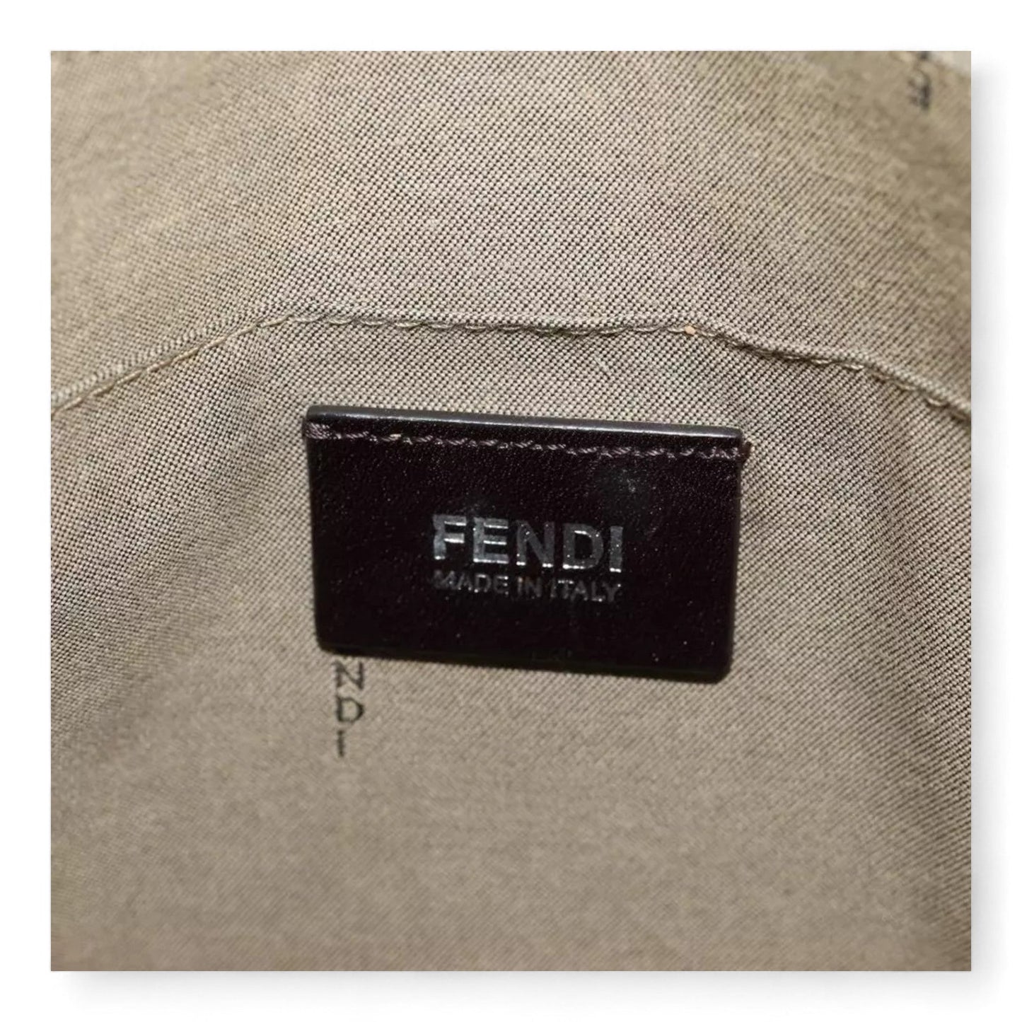 Fendi Zucca Canvas Shoulder Bag Beige Unisex Handbag
