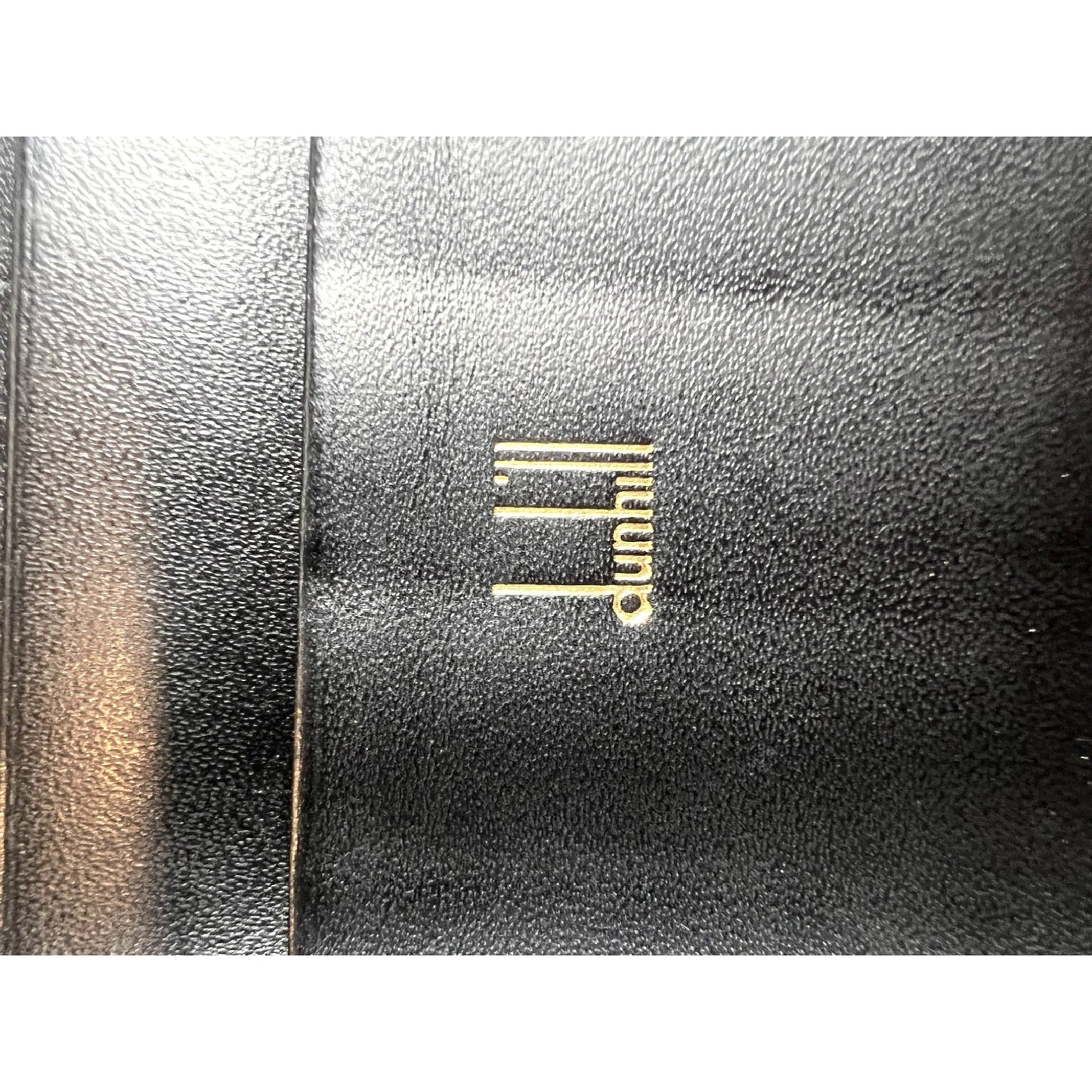 Dunhill Black Mens Long Wallet Gold Trim Classic Leather Fashion Accessory