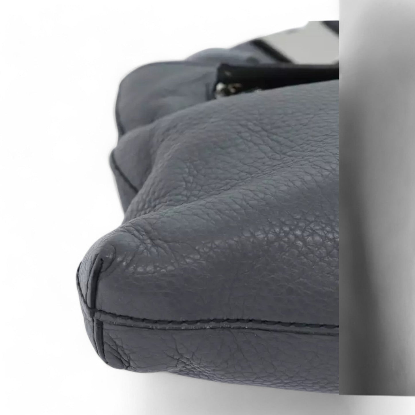 Gucci Interlocking Soho Shoulder Bag Leather Gray Silver
