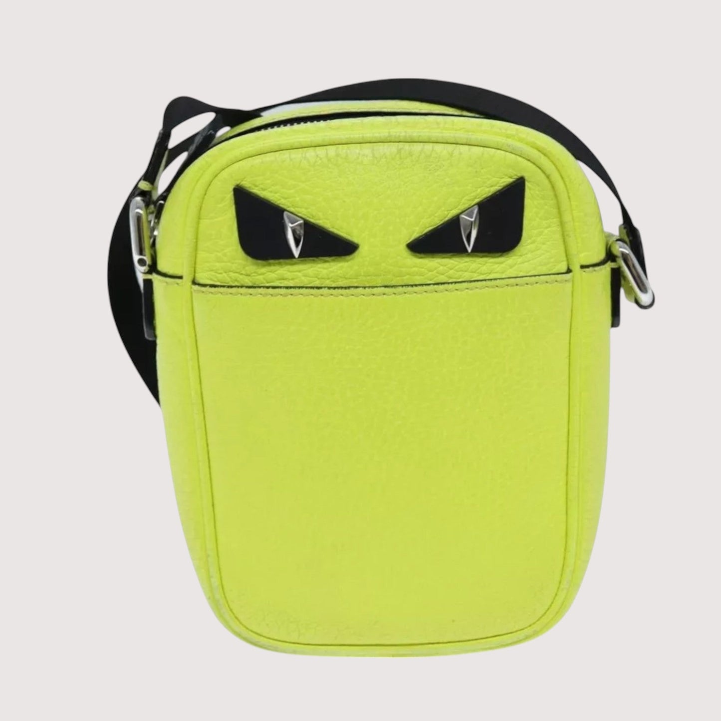 Fendi Shoulder Bag Leather Yellow Unisex Made in Italy Preowned