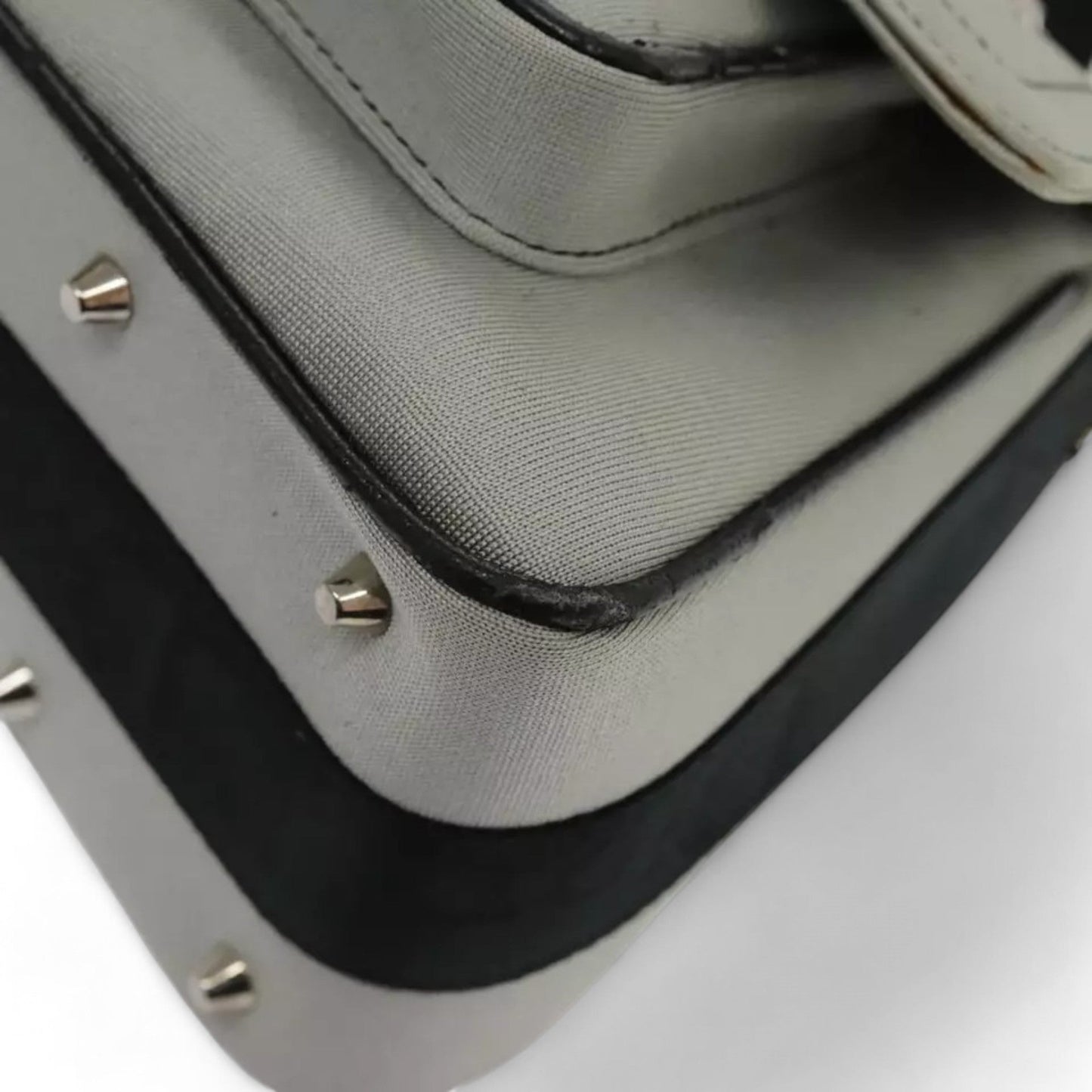 Christian Dior Hardcore Shoulder Bag Canvas Silver Womens Handbag