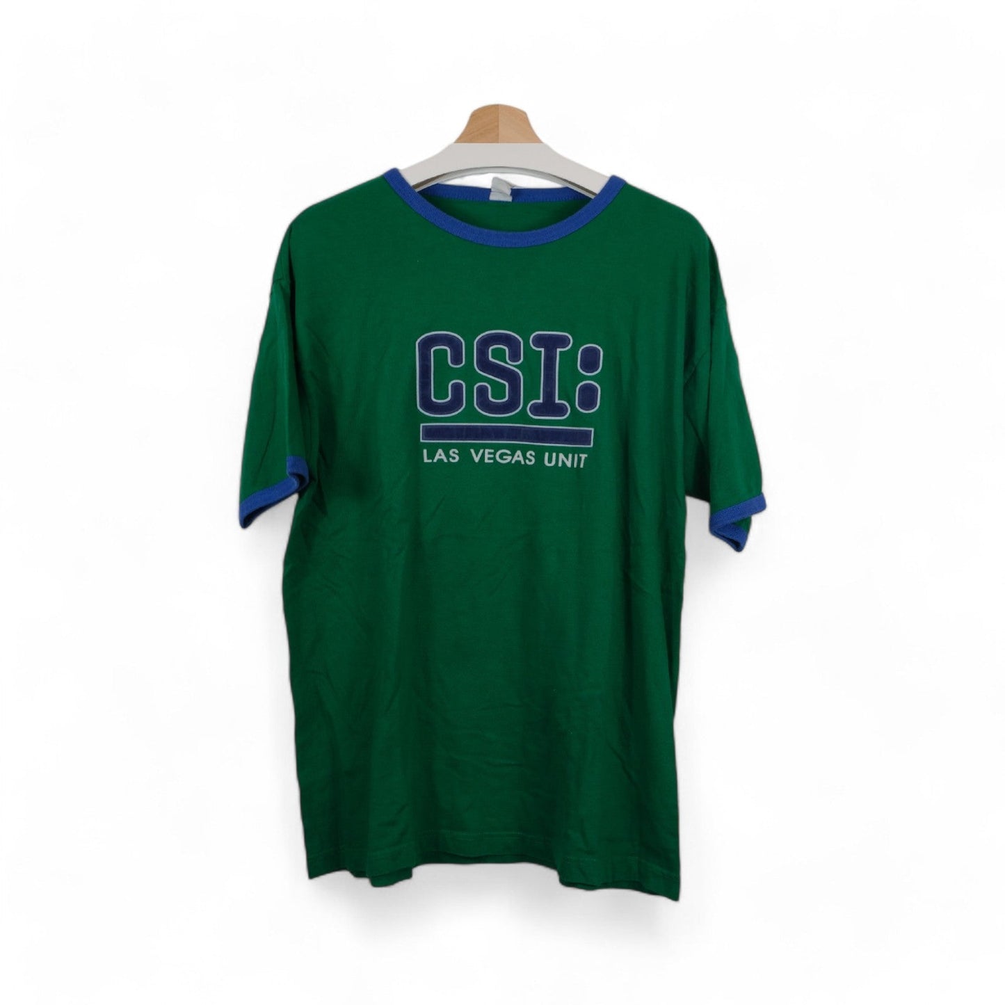 CSI Las Vegas Unit Green Ringer T-Shirt D.LAB Large Men's Movie Promo Vintage Style