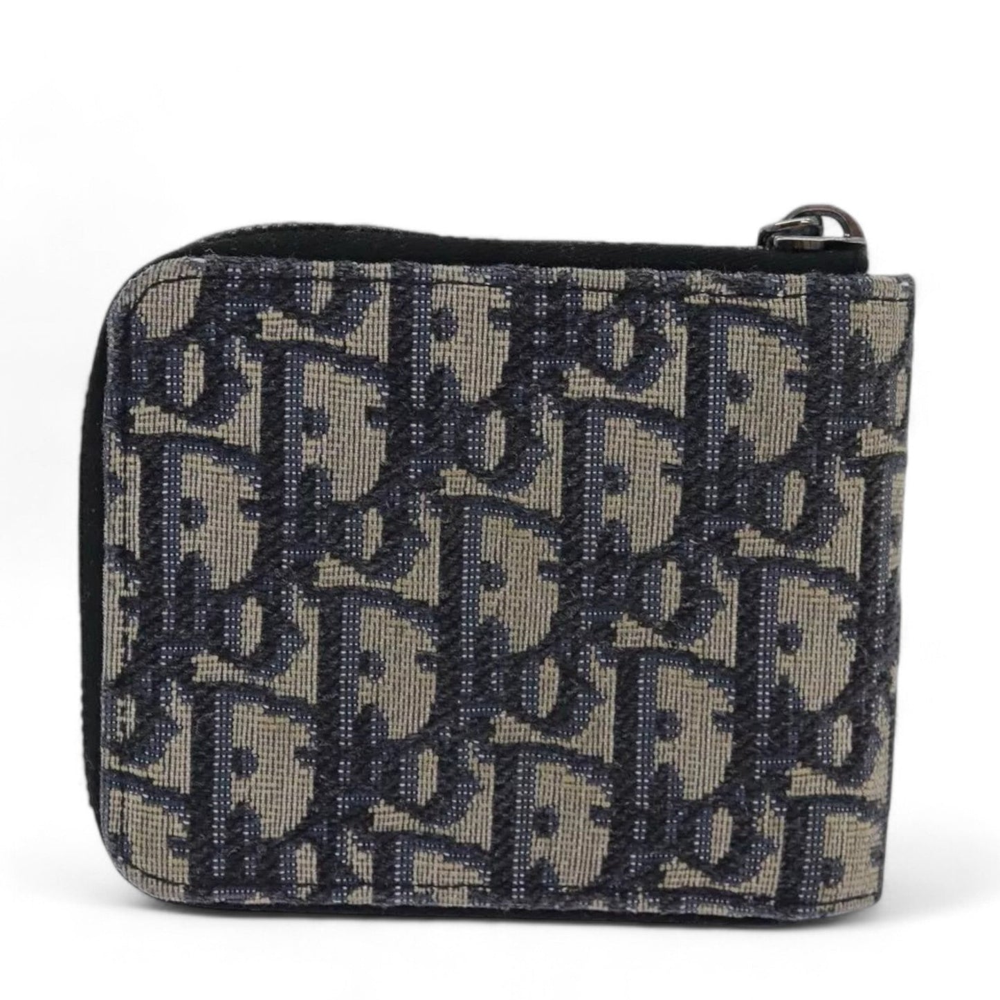 Christian Dior Trotter Canvas Zip Wallet Navy Silver Men's Vintage Wallet