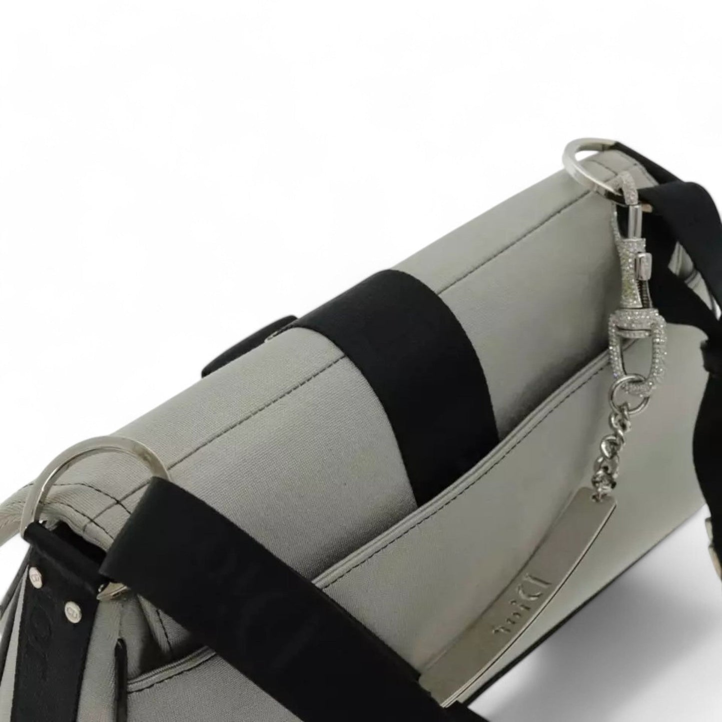 Christian Dior Hardcore Shoulder Bag Canvas Silver Womens Handbag