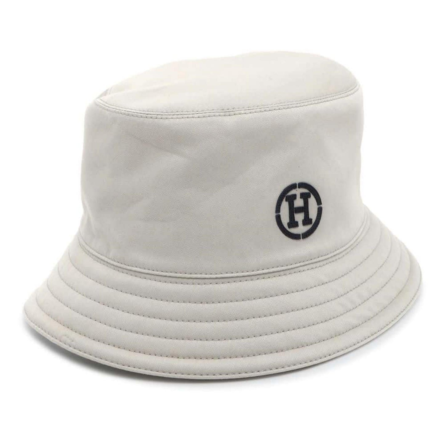 HERMES Fred H Cotton Polyurethane Gray Bucket Hat Preloved