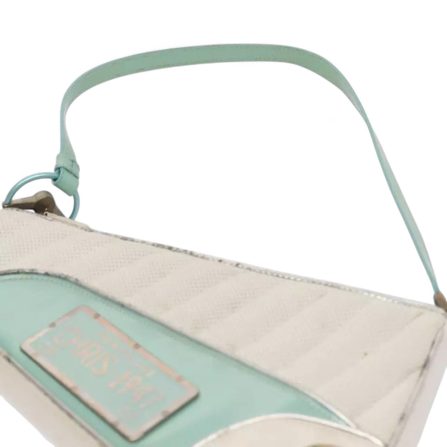 Christian Dior Cadillac Shoulder Bag Leather White Vintage Women's Handbag