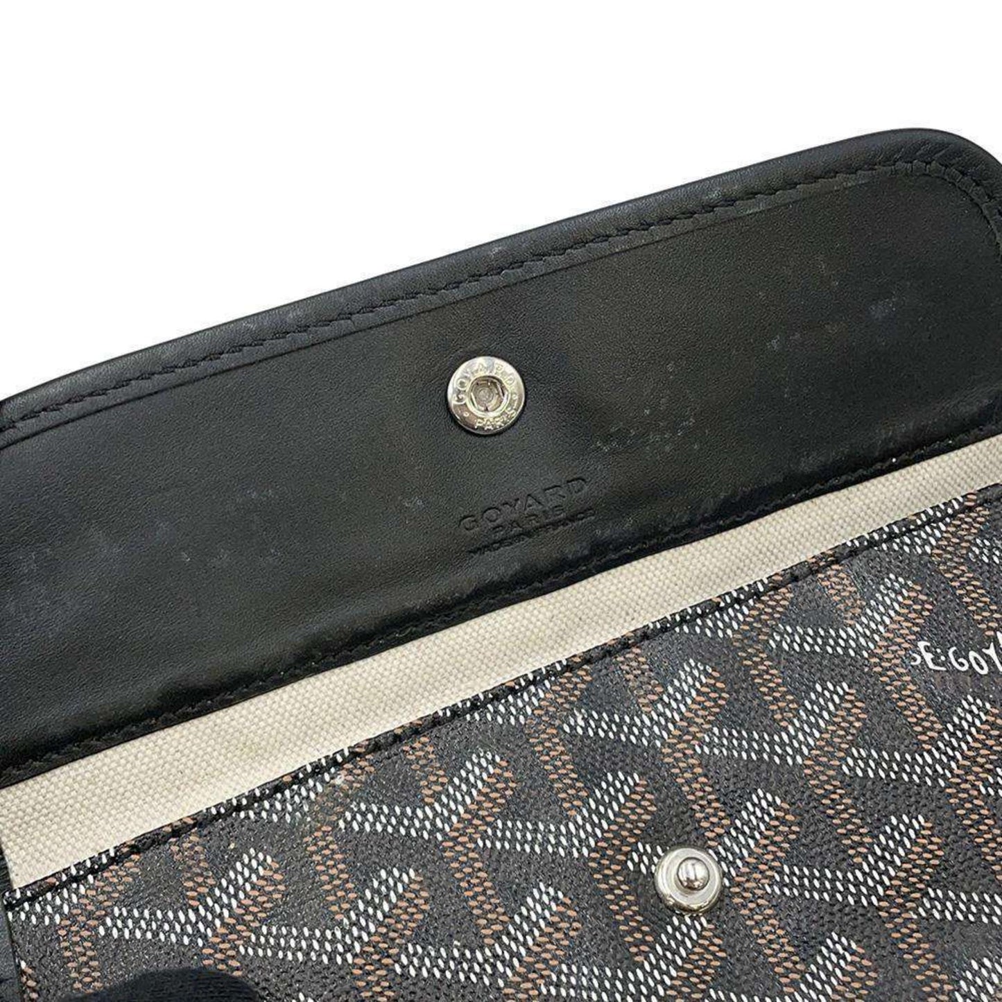 GOYARD Saint Louis PVC Leather Black Handbag Preloved