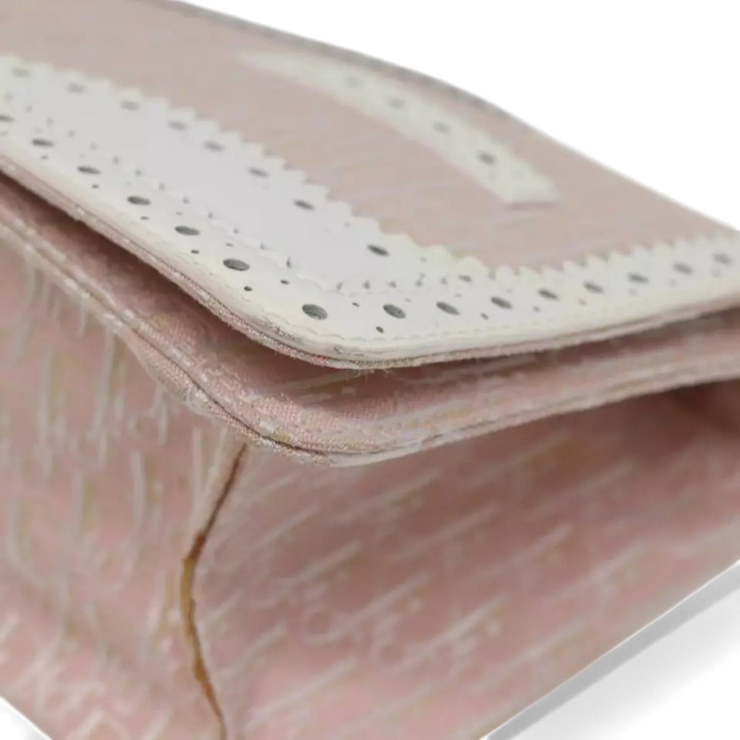 Christian Dior Trotter Canvas Shoulder Bag Pink White Women's Handbag Made in Italy