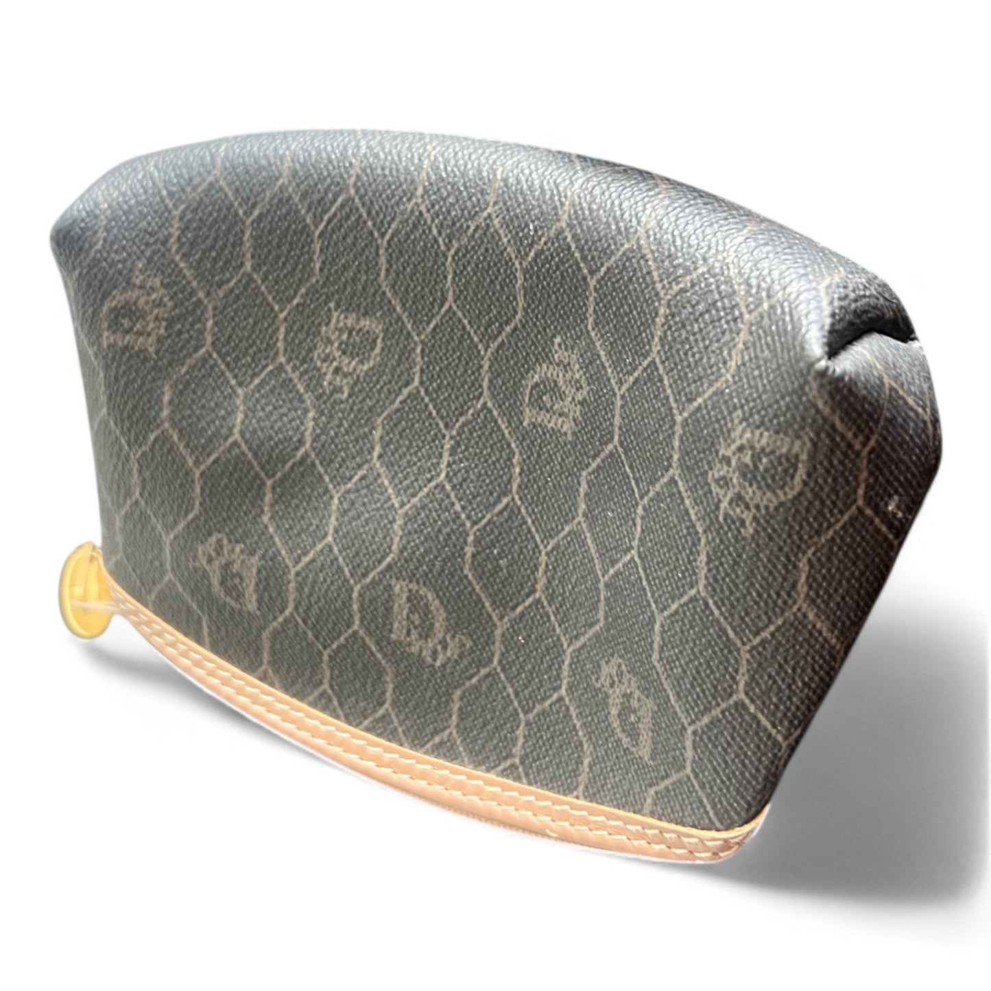 Dior Toiletry Pouch Blue Monogram Leather Unisex Vintage Cosmetic Bag Clutch Handbag