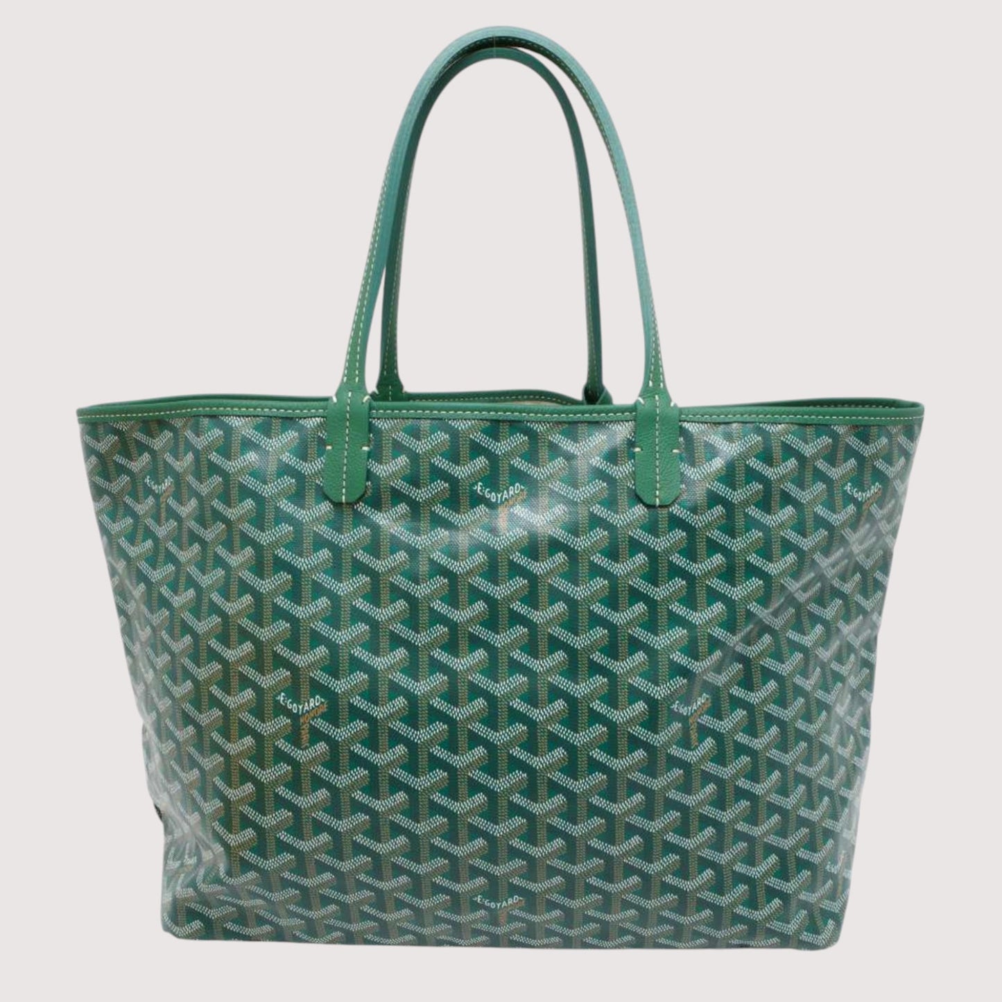 GOYARD Sun Louis PVC Leather Green Tote Bag Preloved