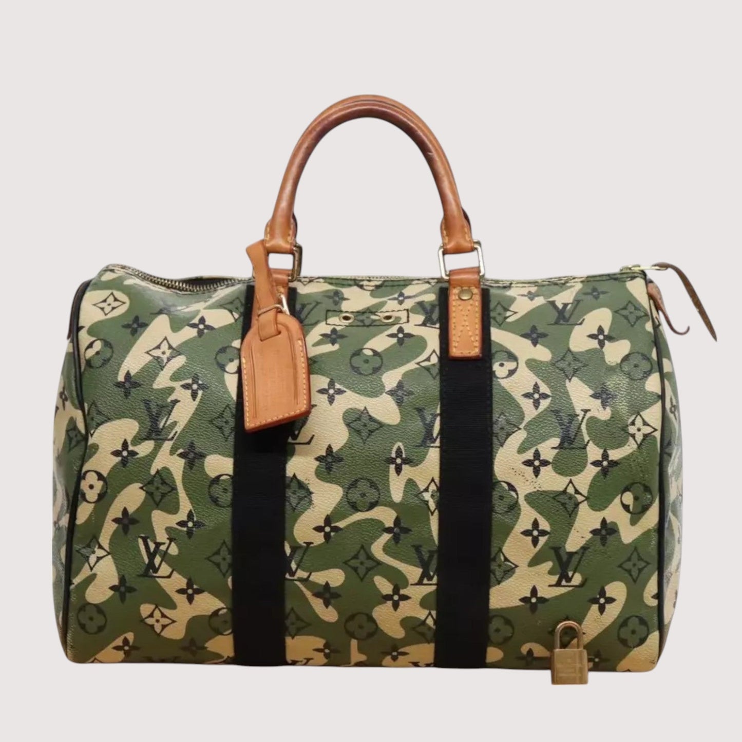 Louis Vuitton Camouflage Takashi Murakami Speedy 35 Handbag Women's Monogram Canvas