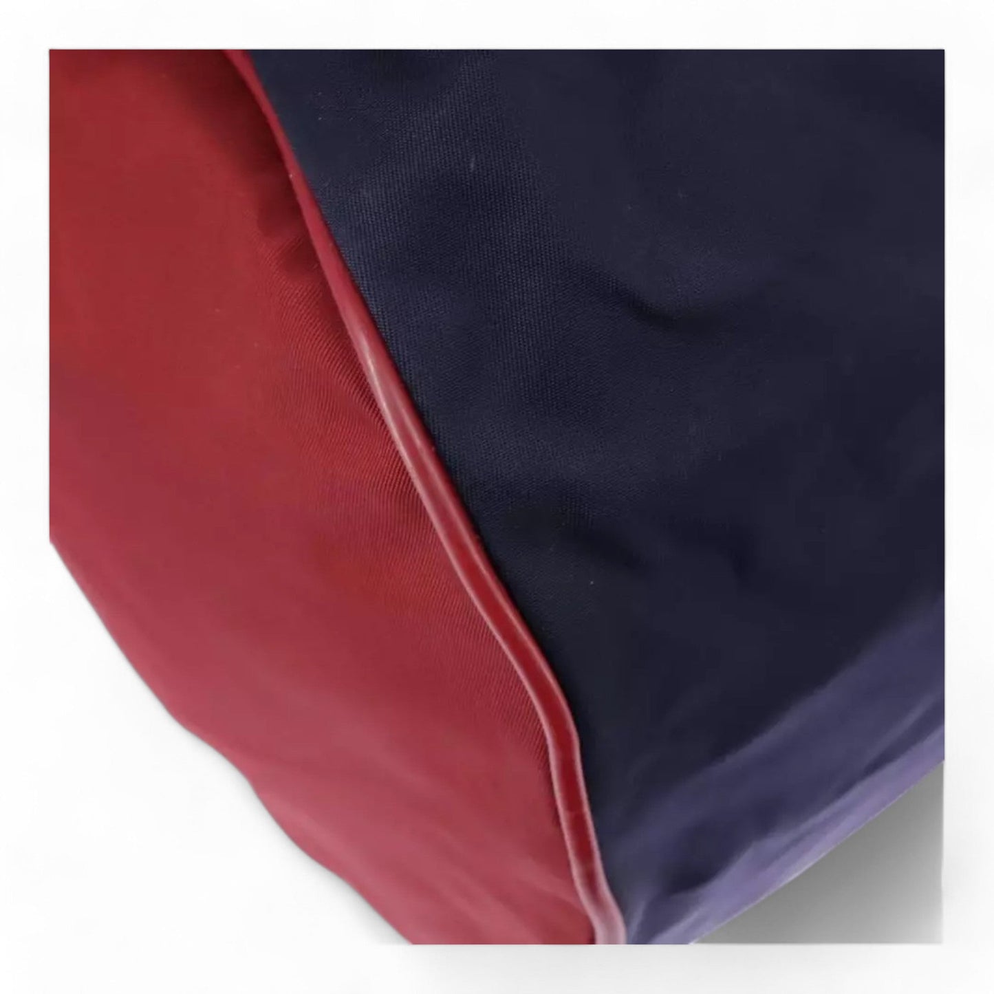 Gucci Sherry Line Hand Bag Nylon 2way Navy Red Shoulder Strap Handle Drop Vintage Unisex Made in Italy