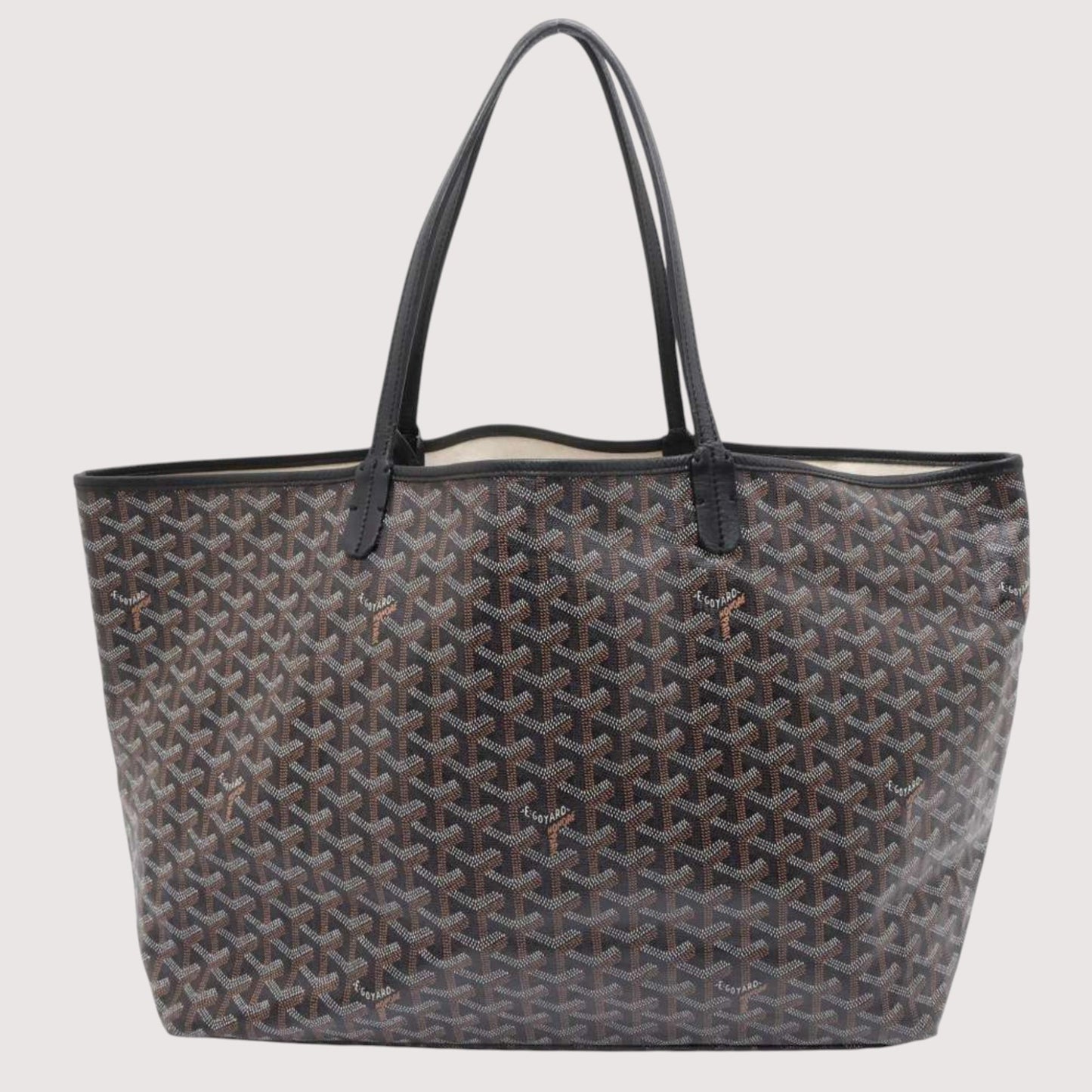 GOYARD Saint Louis PVC Leather Black Handbag Preloved