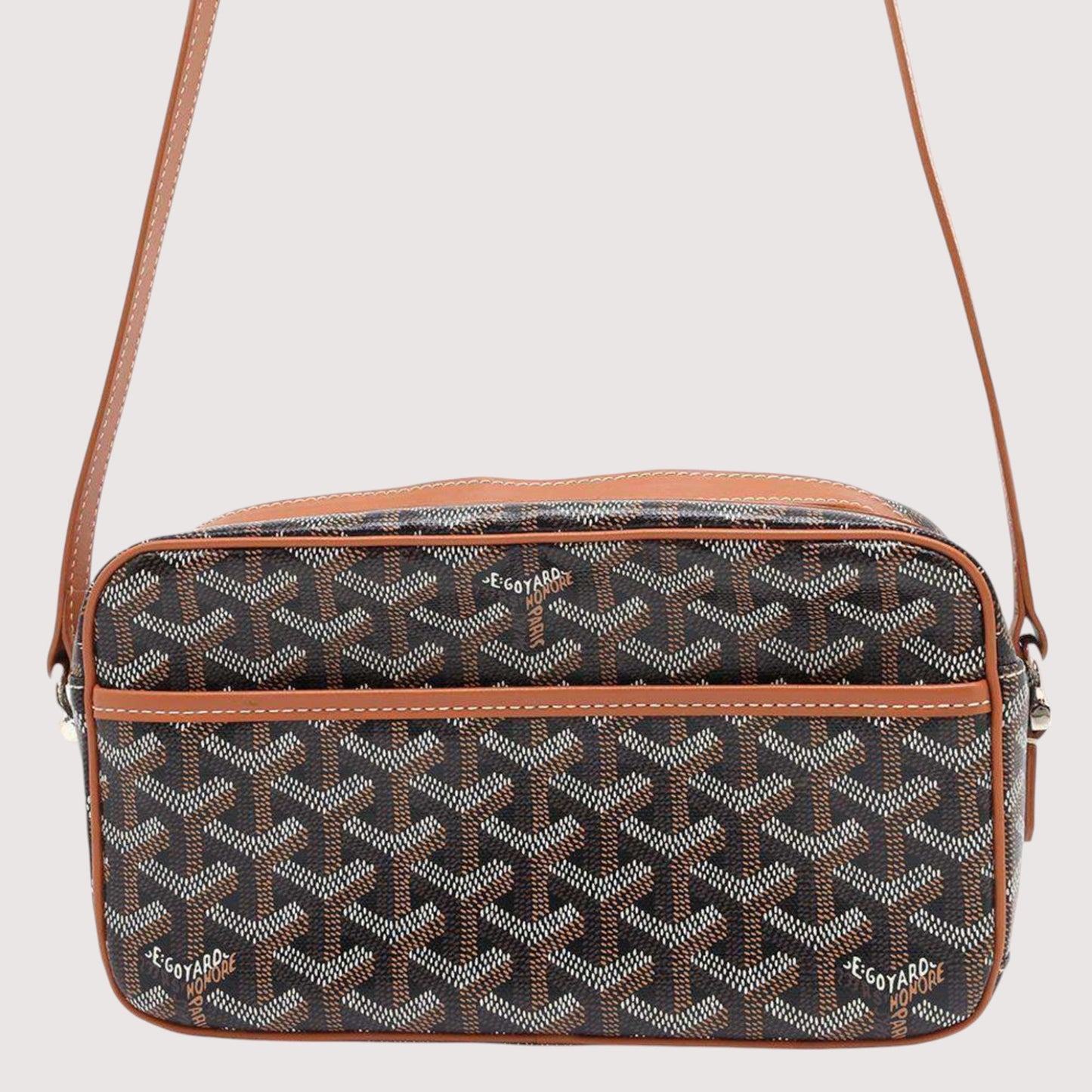 GOYARD CupVert PVC Leather Brown Black Wallet Preloved