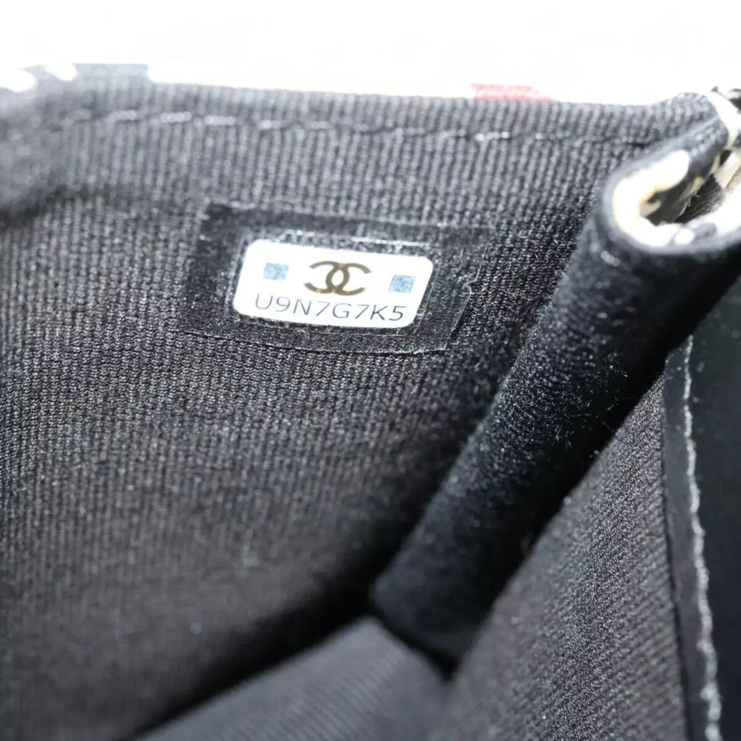 Chanel Mini Matelasse Shoulder Bag Canvas Beige Black CC Logo Chain Strap Women Handbag