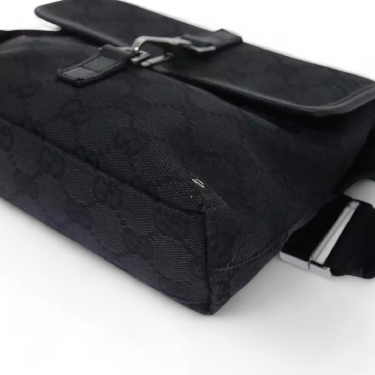 Gucci GG Canvas Waist Bag Black Unisex Shoulder Strap