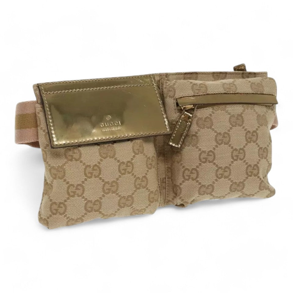 Gucci Beige GG Canvas Belt Bag Waist Pouch