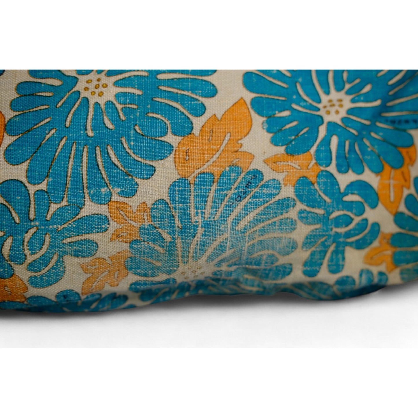Fendi Floral Canvas Tote Bag Blue Orange Women's Handbag Large Vintage Designer Purse