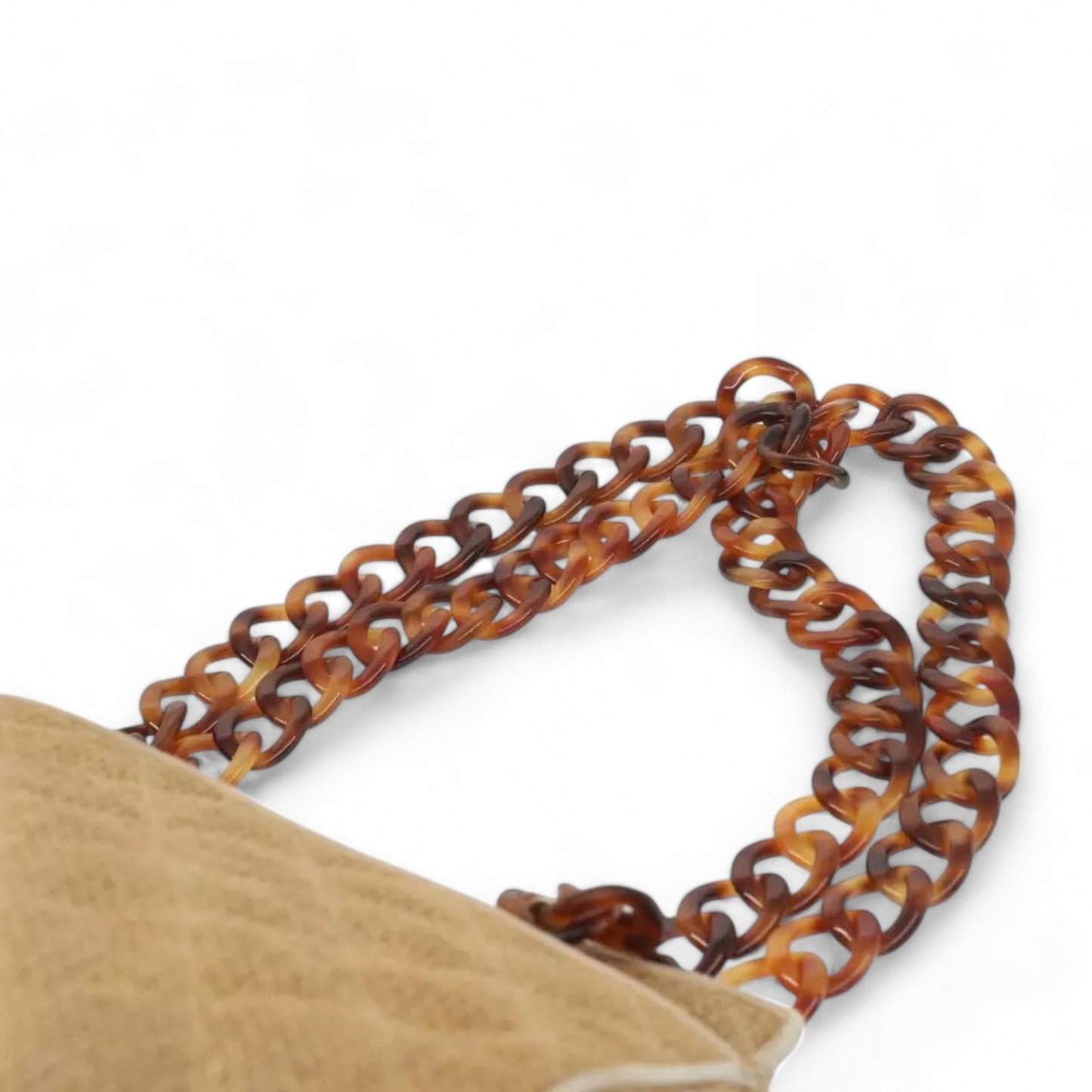 Chanel Matelasse Tote Bag Straw Brown CC Auth Quilted Chain Strap