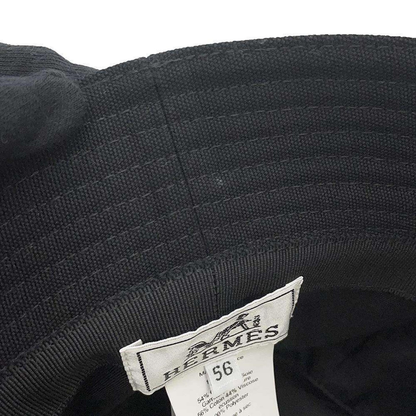 HERMES Calvi Cotton Black Bucket Hat Preloved