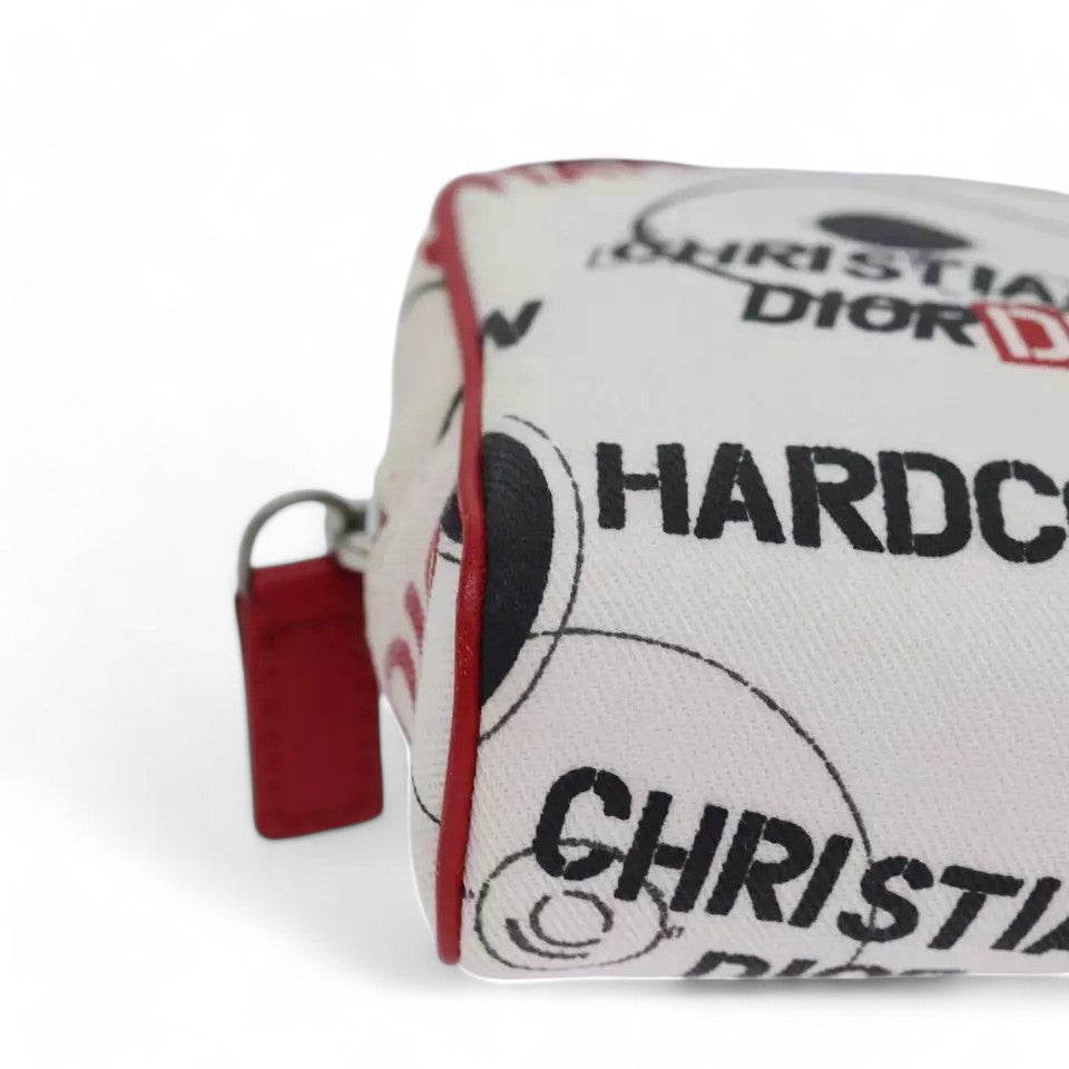 Christian Dior Hardcore Pouch Canvas White Shoulder Bag with Star Charm