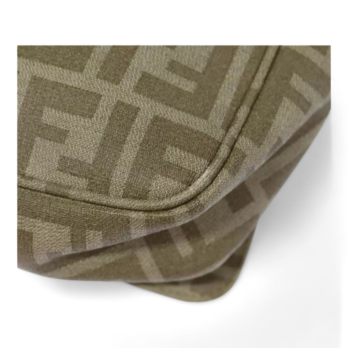 Fendi Zucca Canvas Shoulder Bag Beige Unisex Handbag