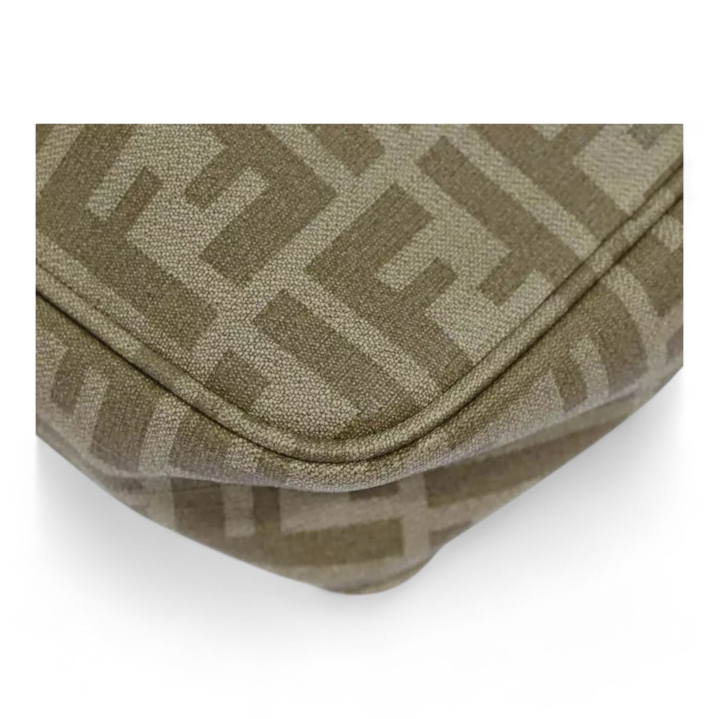 Fendi Zucca Canvas Shoulder Bag Beige Unisex Handbag