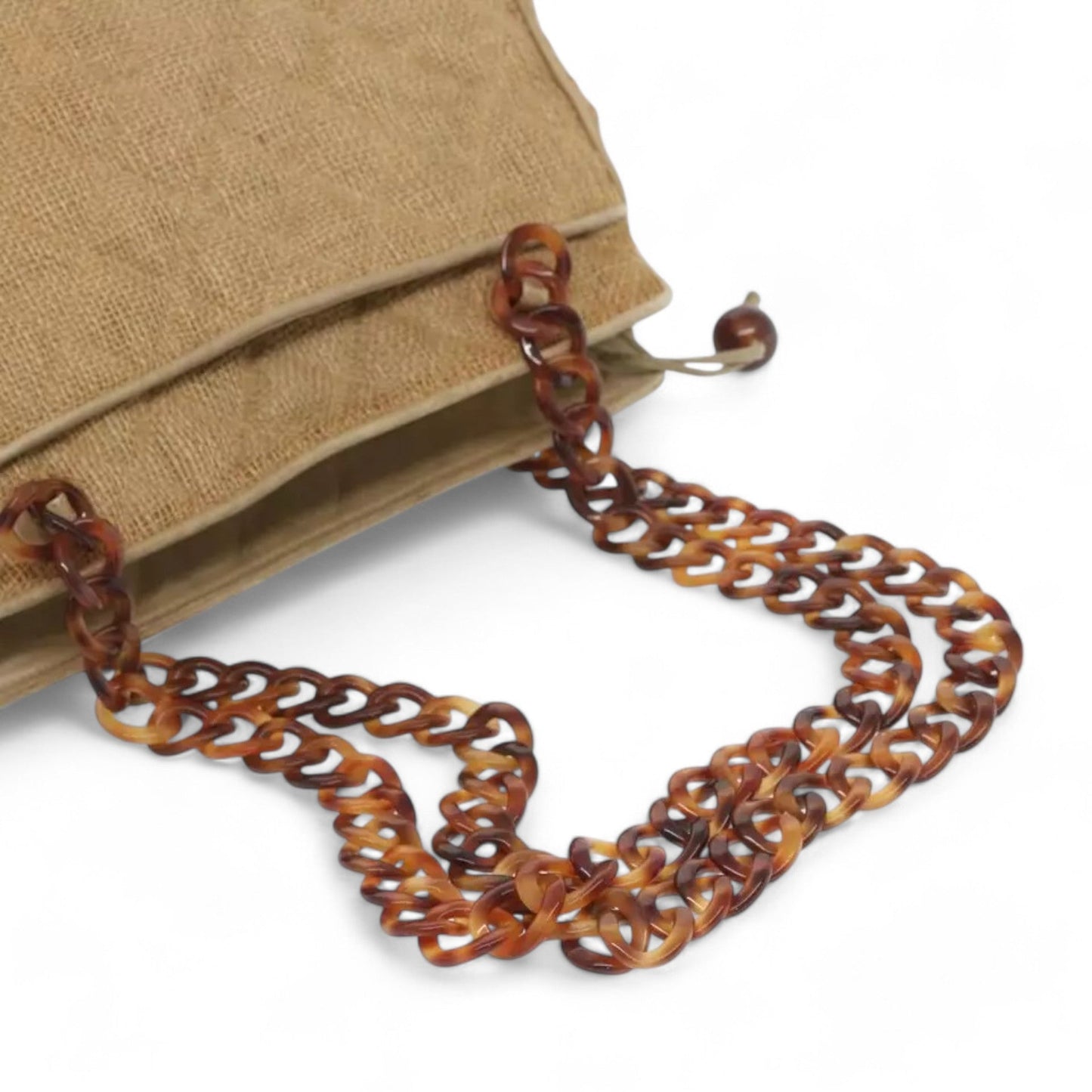 Chanel Matelasse Tote Bag Straw Brown CC Auth Quilted Chain Strap