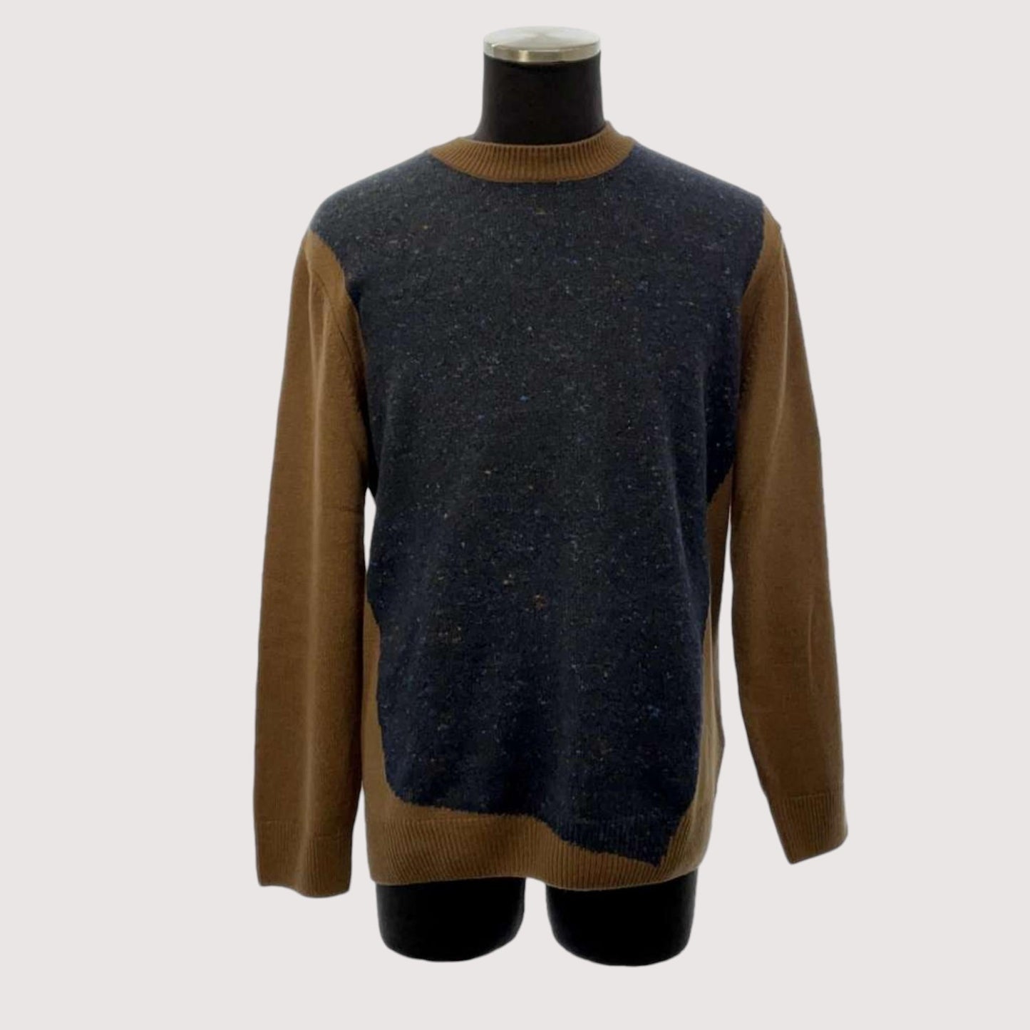 HERMES Knit Wool Navy Camel Sweater Preloved