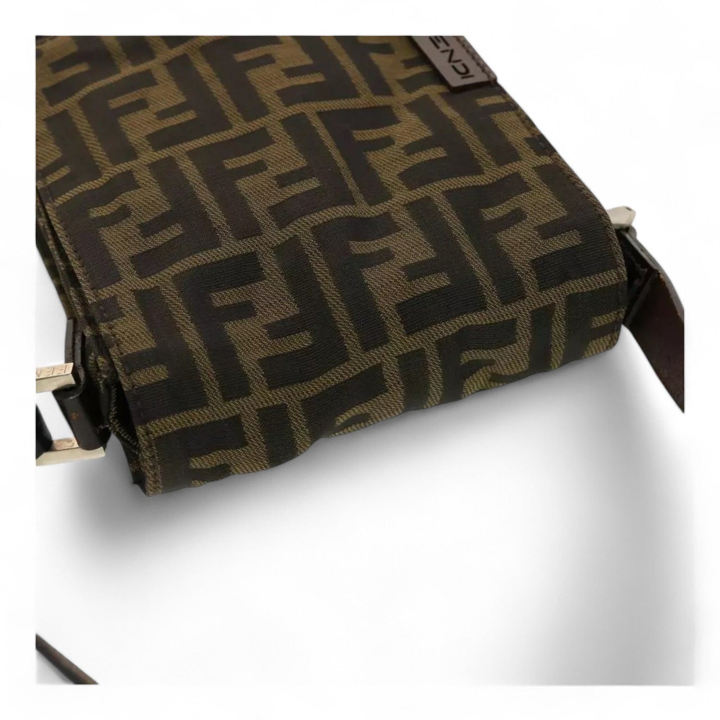 Fendi Zucca Canvas Shoulder Crossbody Bag Black Brown