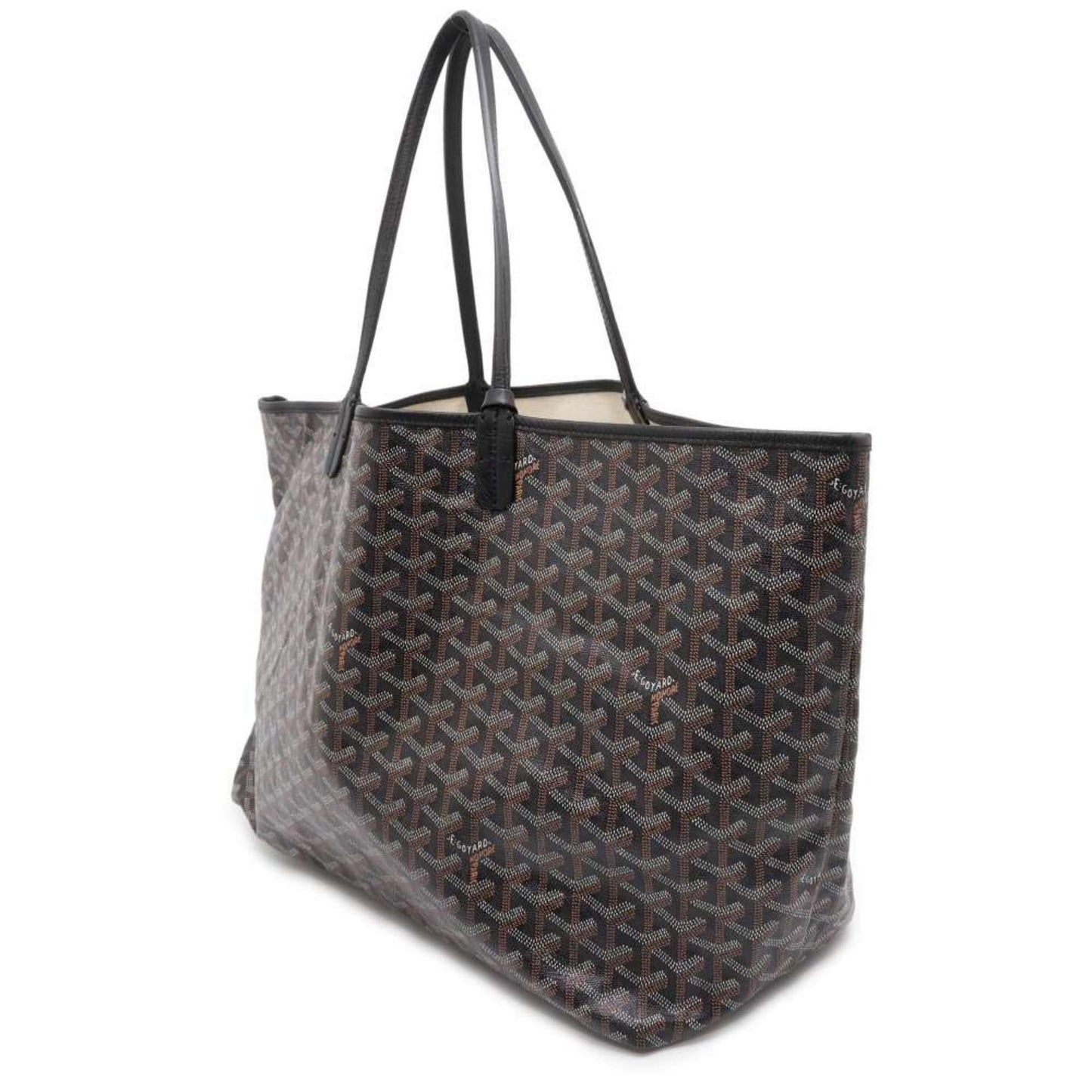 GOYARD Saint Louis PVC Leather Black Handbag Preloved