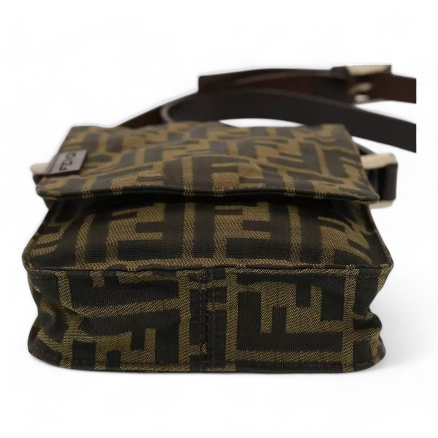 Fendi Zucca Canvas Shoulder Crossbody Bag Black Brown