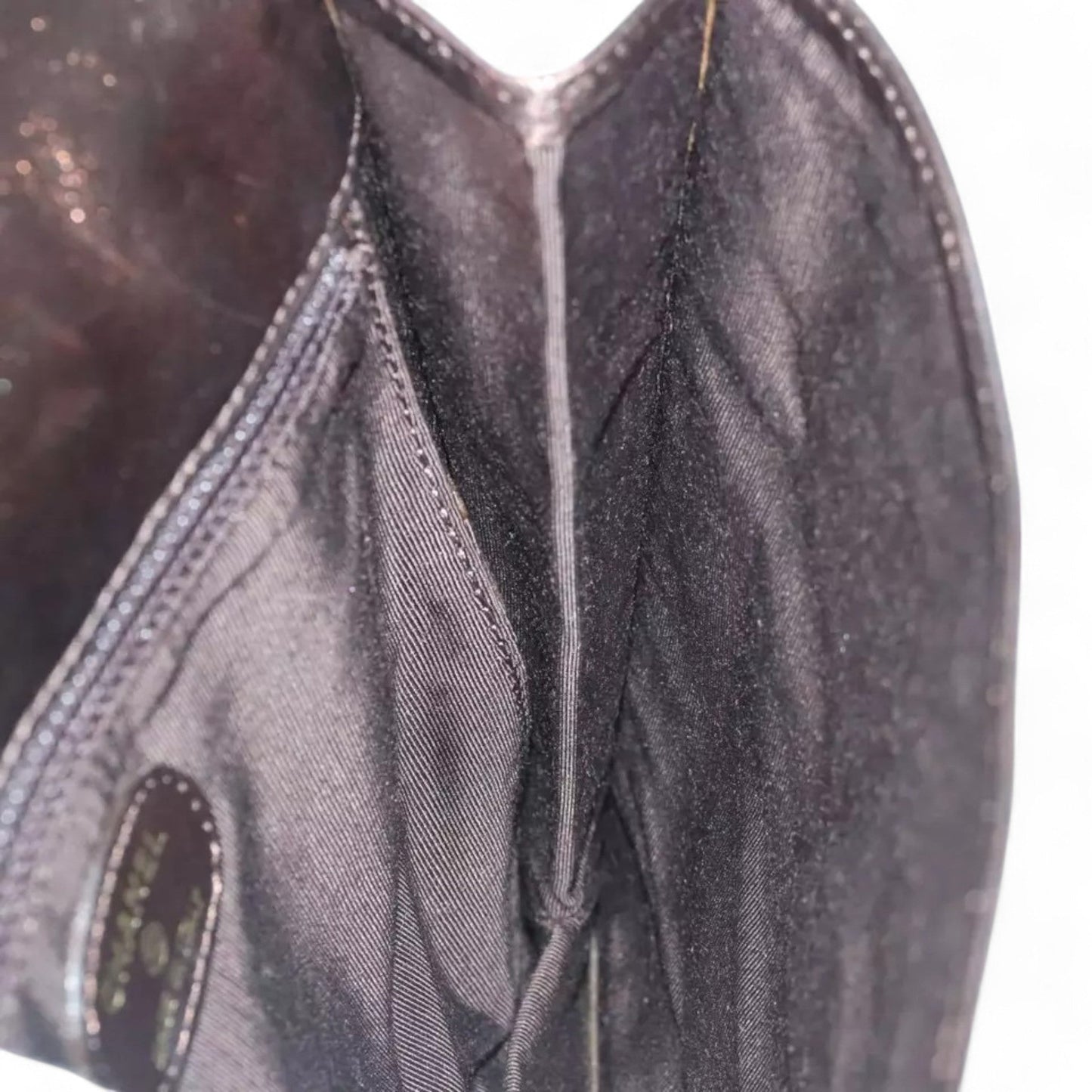 Chanel Vintage Shoulder Bag Leather Bronze Gold CC Women Crossbody