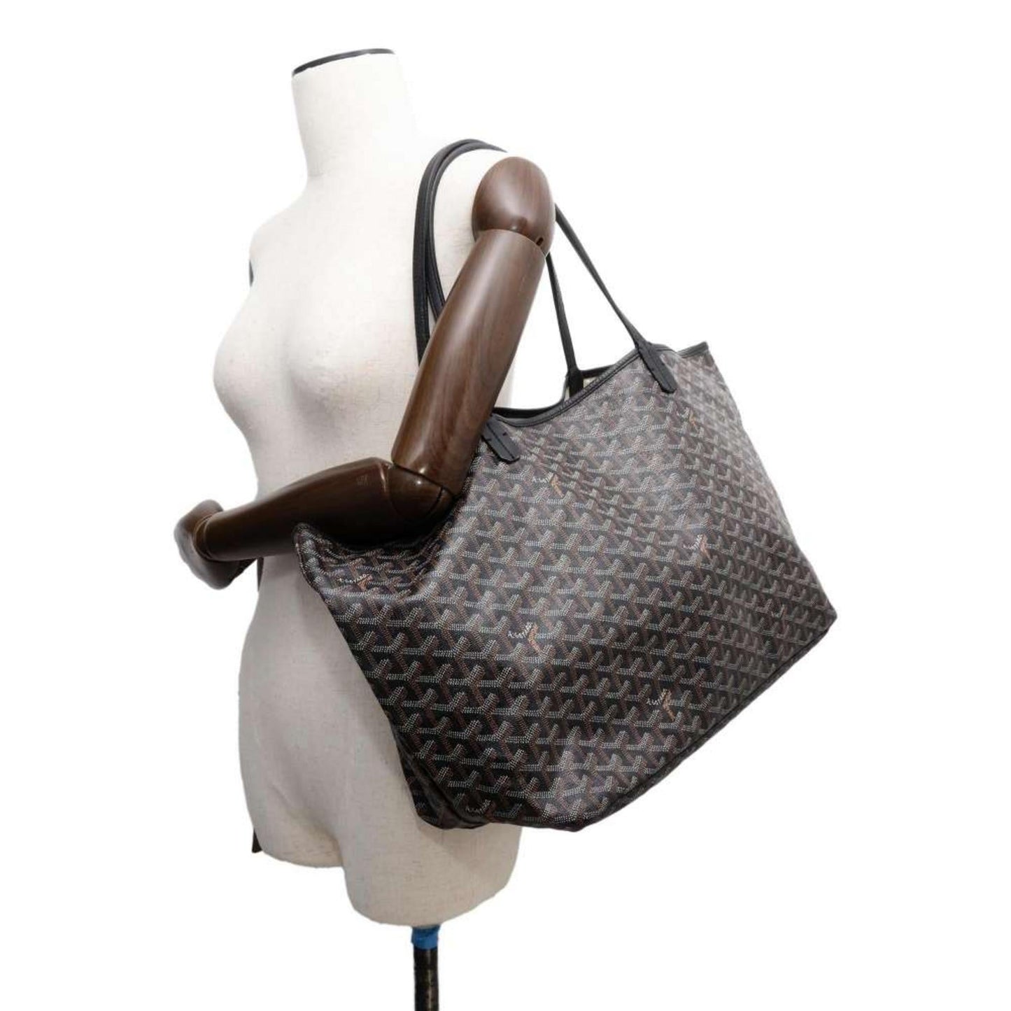 GOYARD Saint Louis PVC Leather Black Handbag Preloved