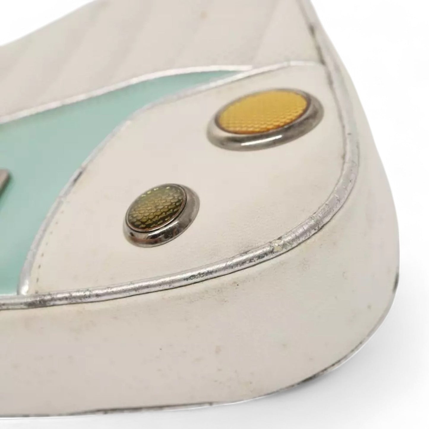 Christian Dior Cadillac Shoulder Bag Leather White Vintage Women's Handbag